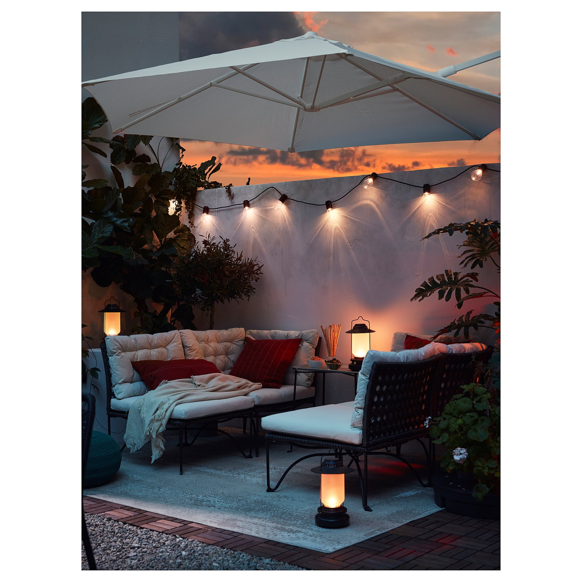 SVARTRÅ, lighting chain/12 lights with built-in LED light source/outdoor, 305.218.00