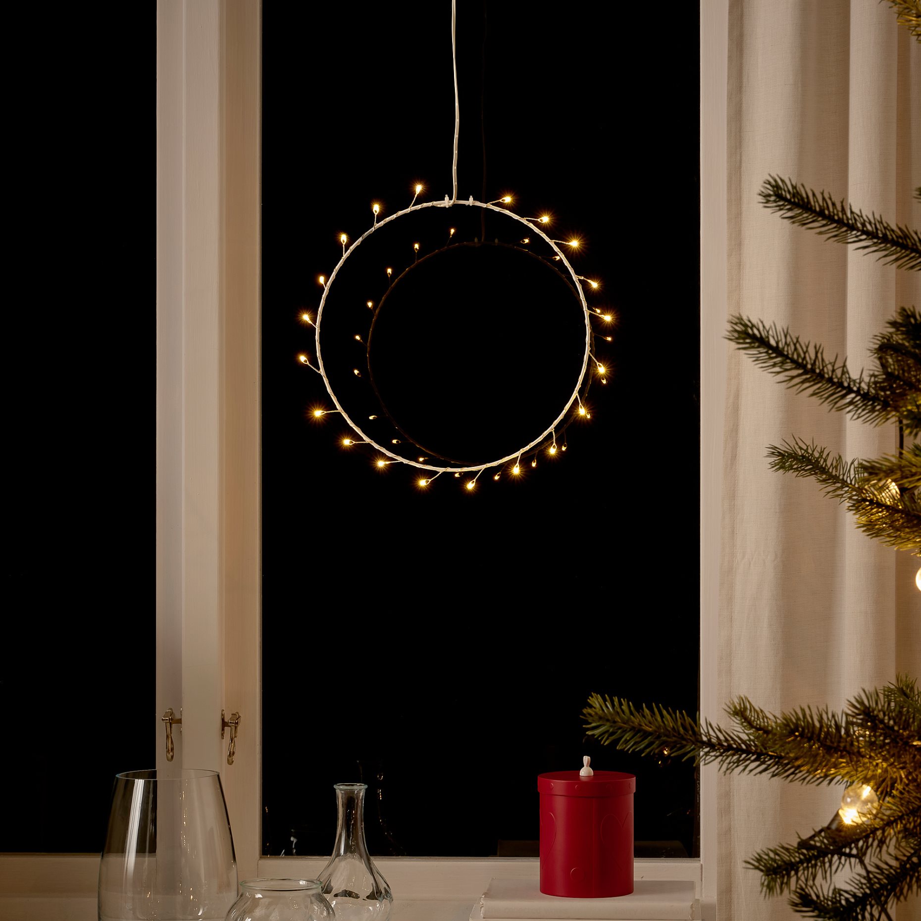 STRÅLA, pendant lamp with built-in LED light source/ring shaped/battery-operated, 27 cm, 305.632.58