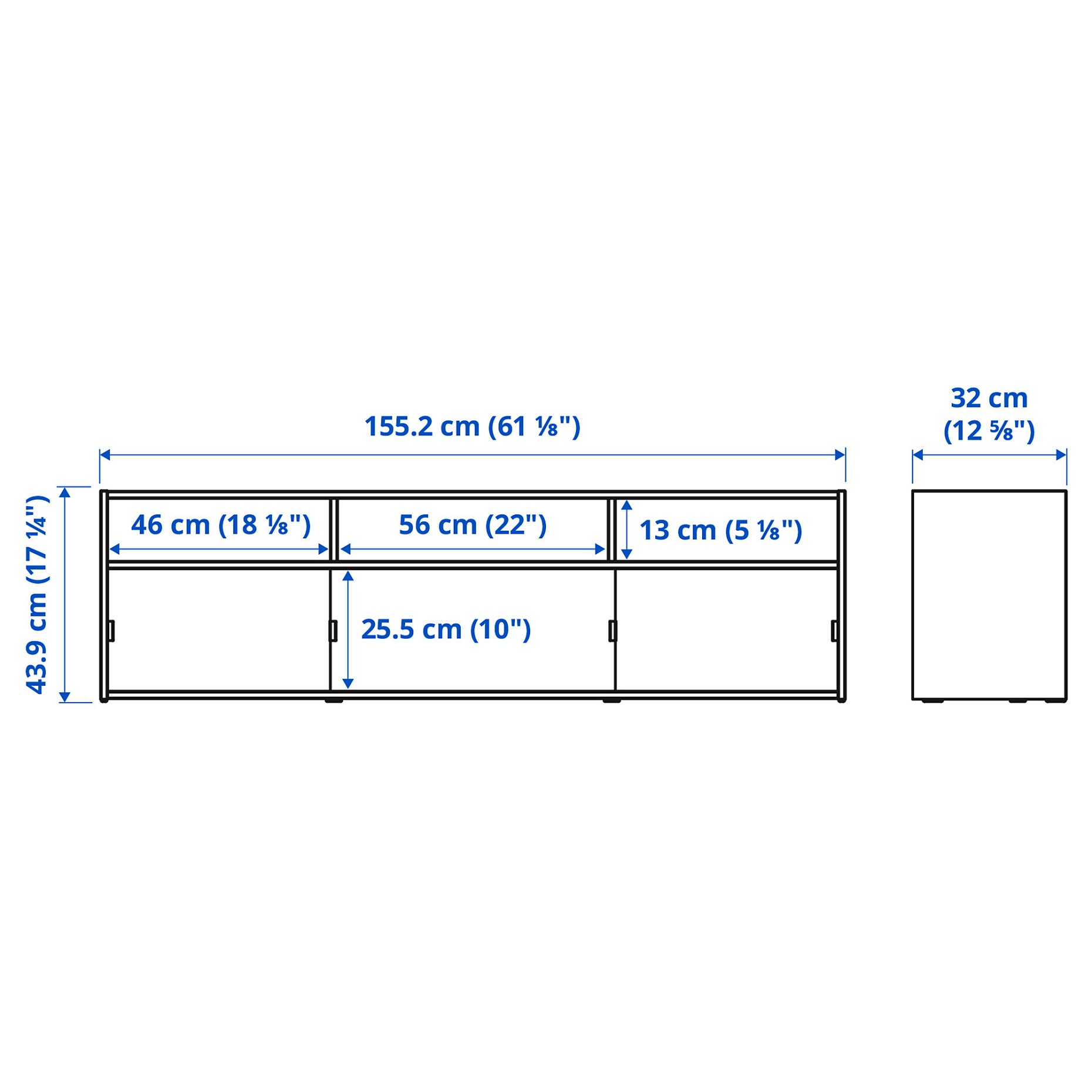 SPIKSMED, TV bench, 155x32x44 cm, 305.655.11