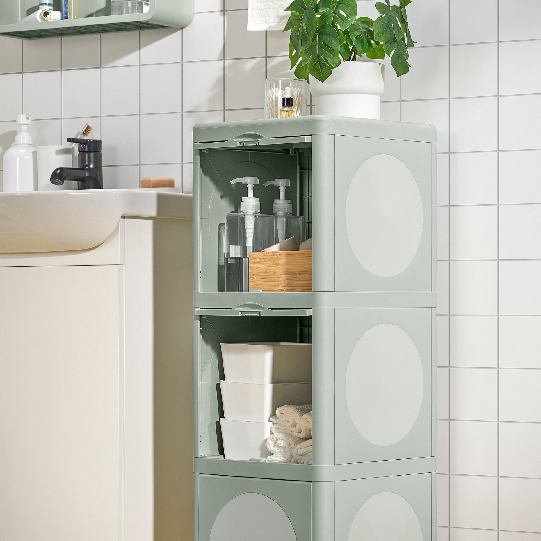 IVÖSJÖN, cabinet with doors, 33x34x99 cm, 305.690.95
