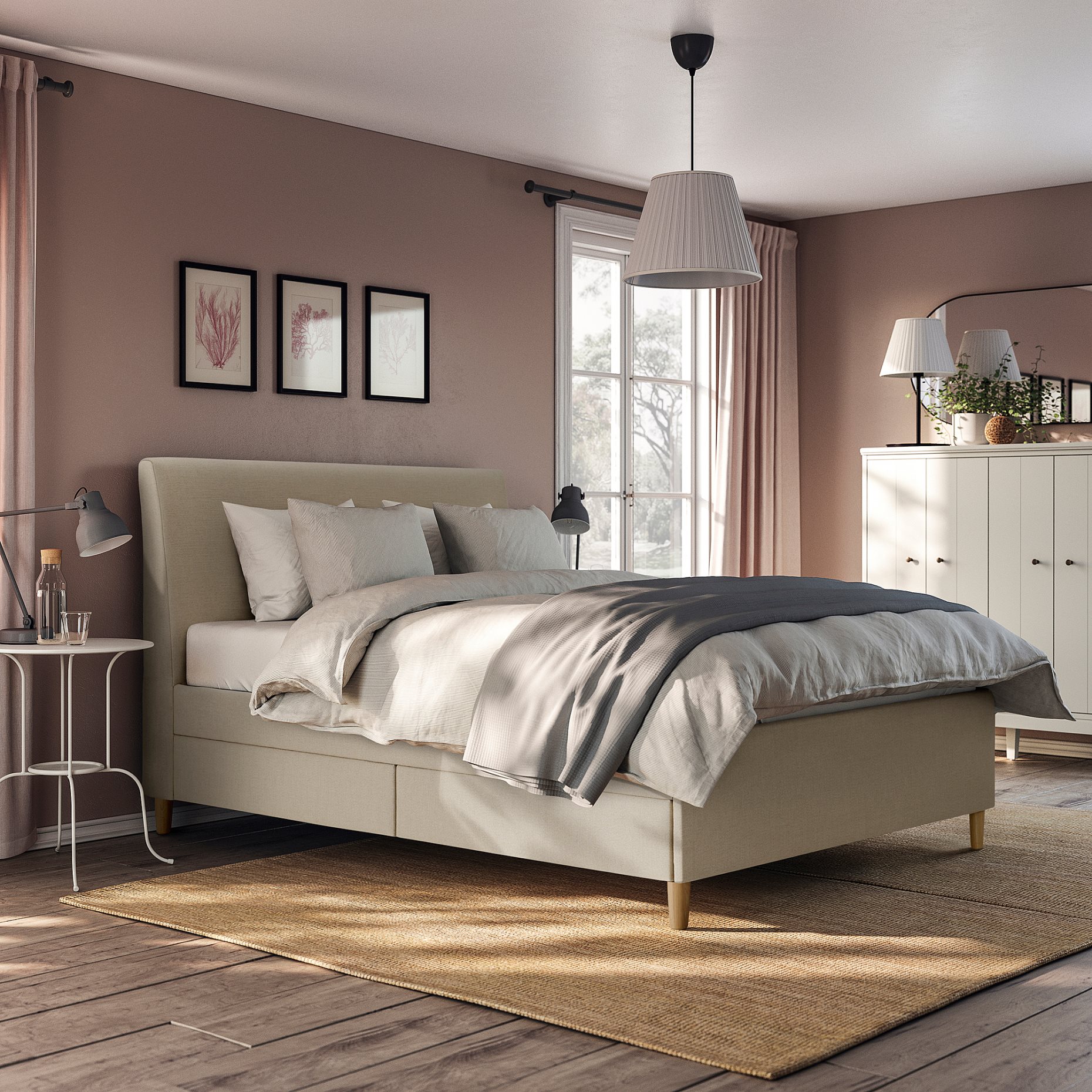 IDANÄS, upholstered storage bed, 160x200 cm, 305.880.94