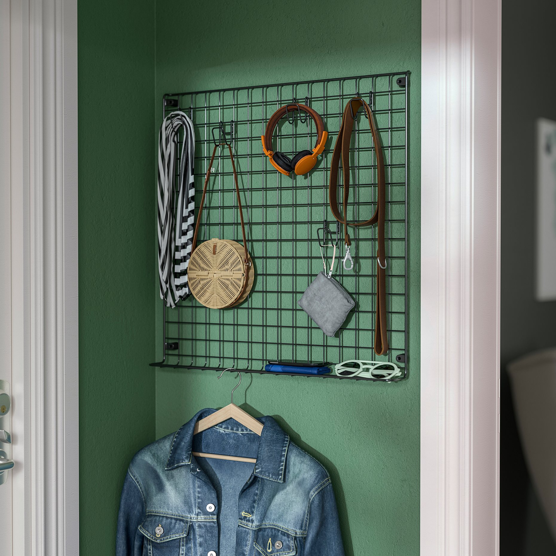 GREJIG, wall grid with rail, 58x59 cm, 306.107.64