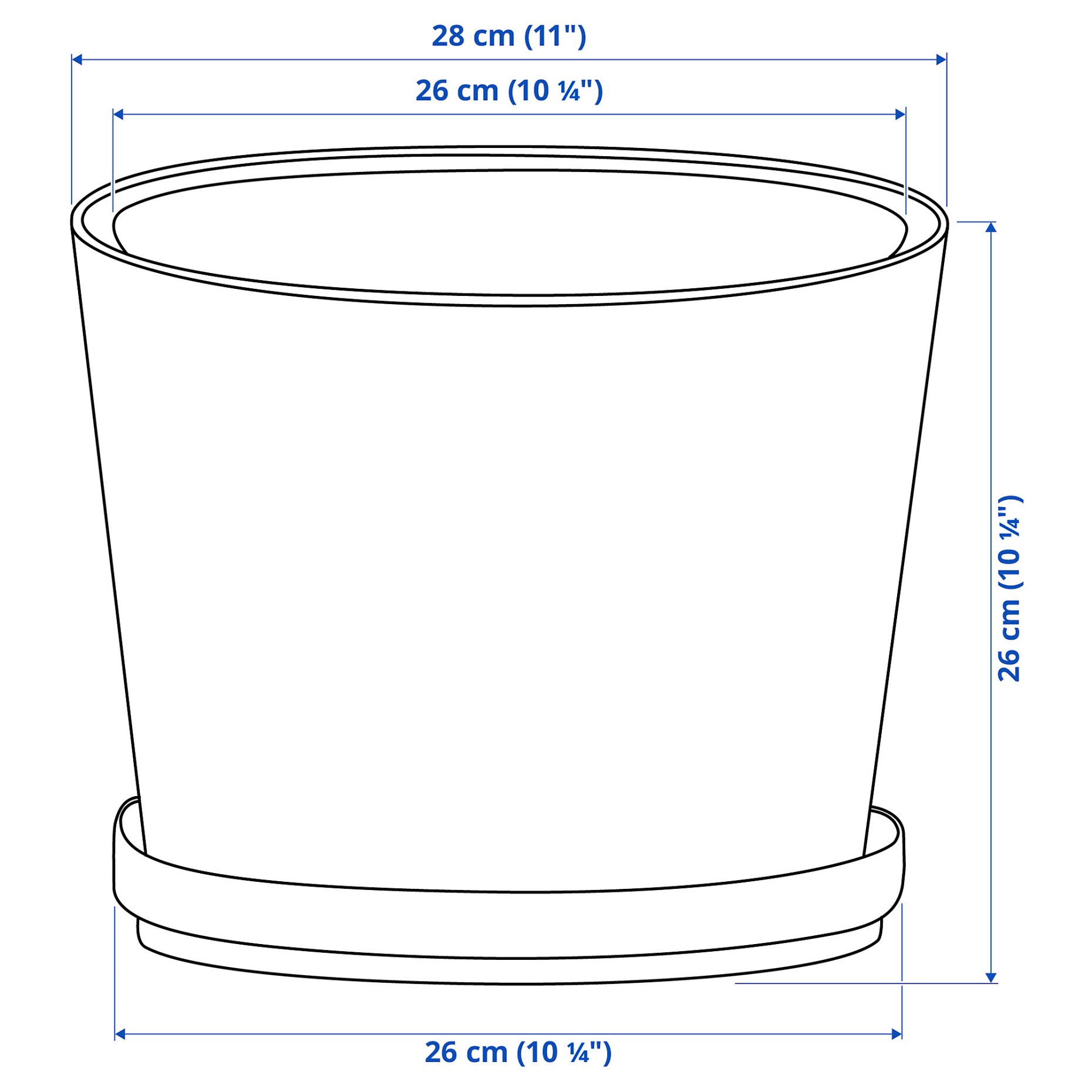 BRUNBÄR, plant pot with saucer outdoor, 24 cm, 306.120.51