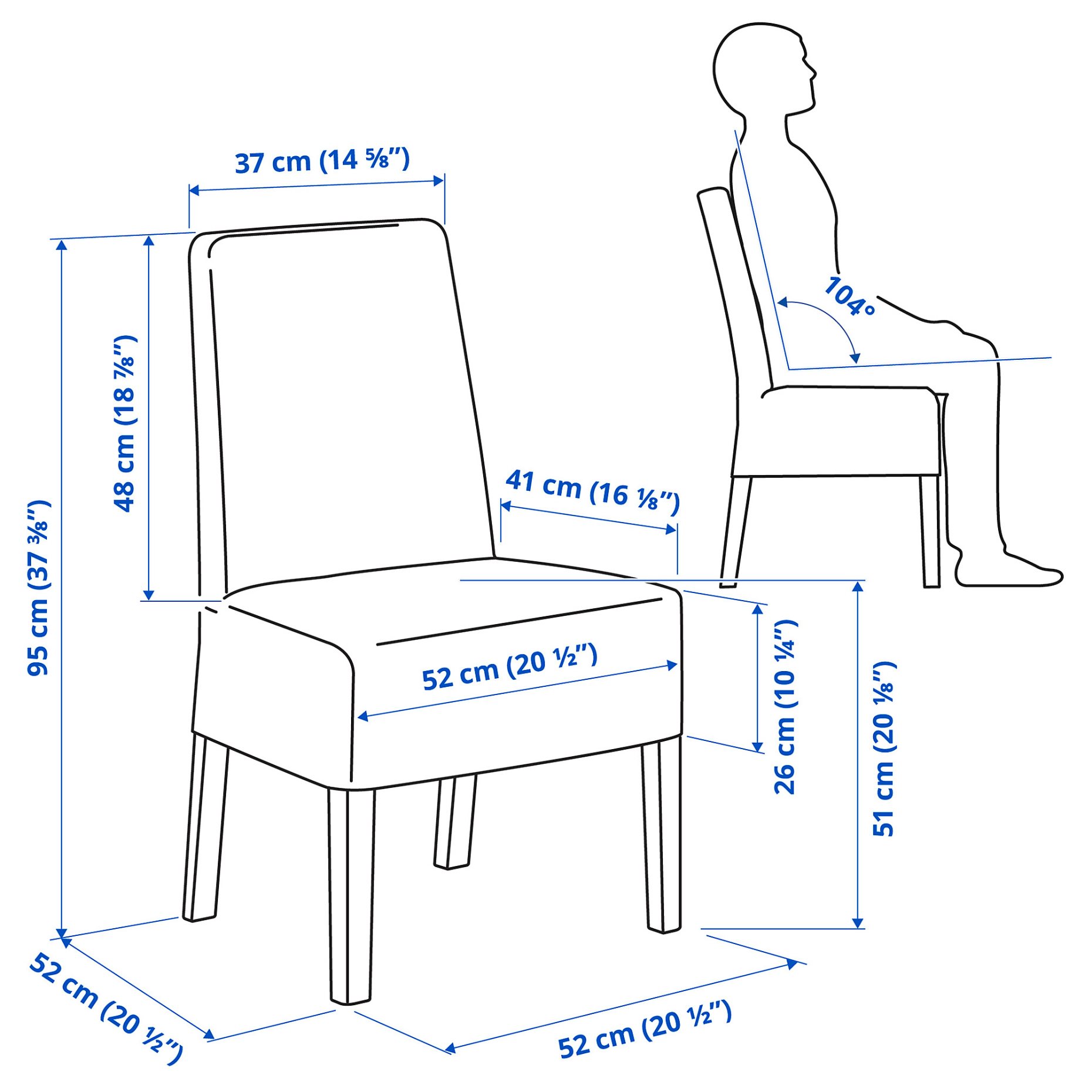 BERGMUND, chair with medium long cover, 393.900.03