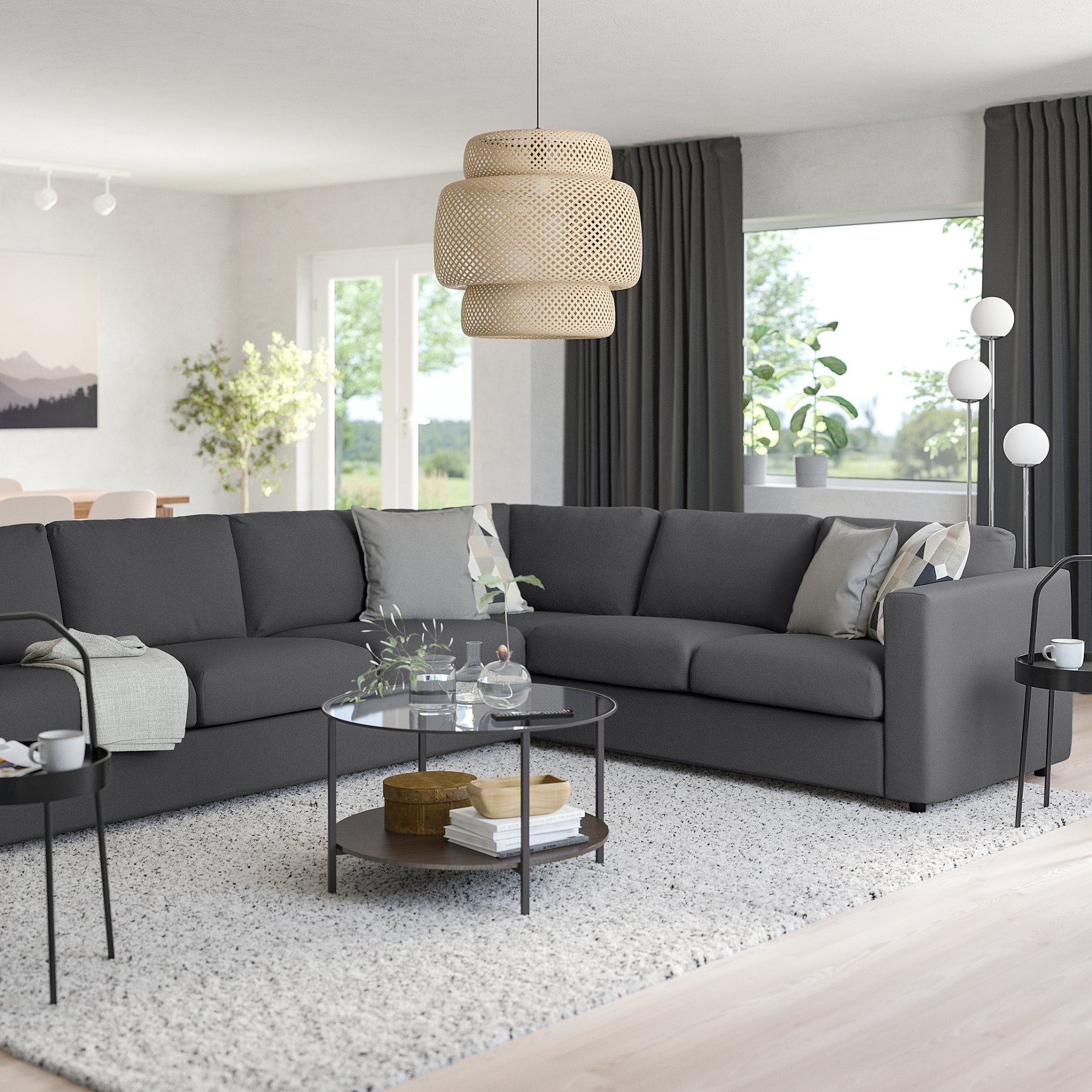 VIMLE, corner sofa, 5-seat, 393.996.64