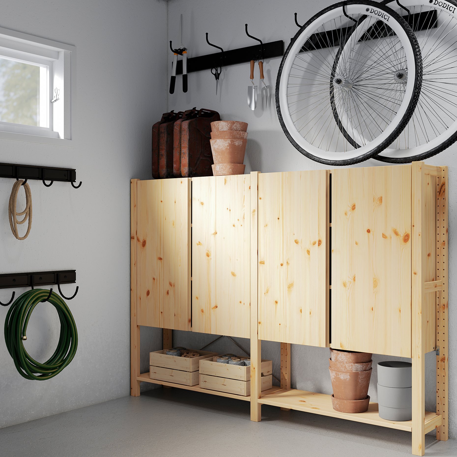 IVAR, 2 τμήματα/ράφια/ντουλάπι, 174x30x124 cm, 394.038.21