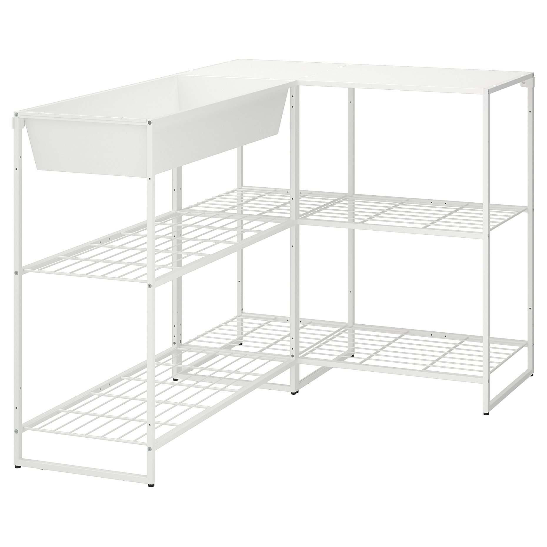 JOSTEIN, shelving unit with container/in/outdoor, 122x102x90 cm, 394.372.89