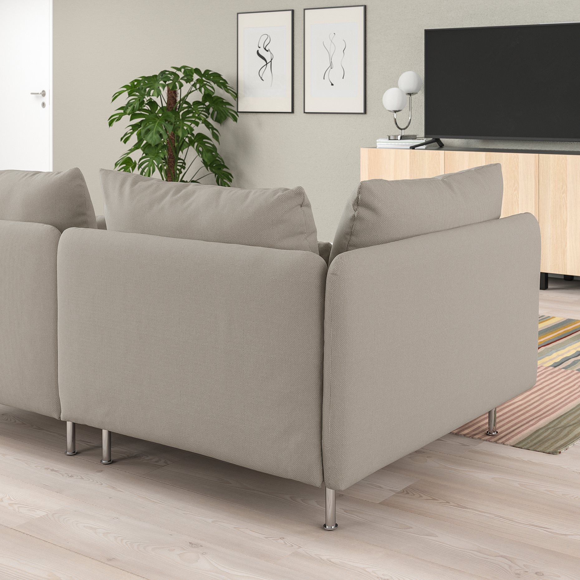SÖDERHAMN, 4-seat sofa with chaise longue, 394.497.01