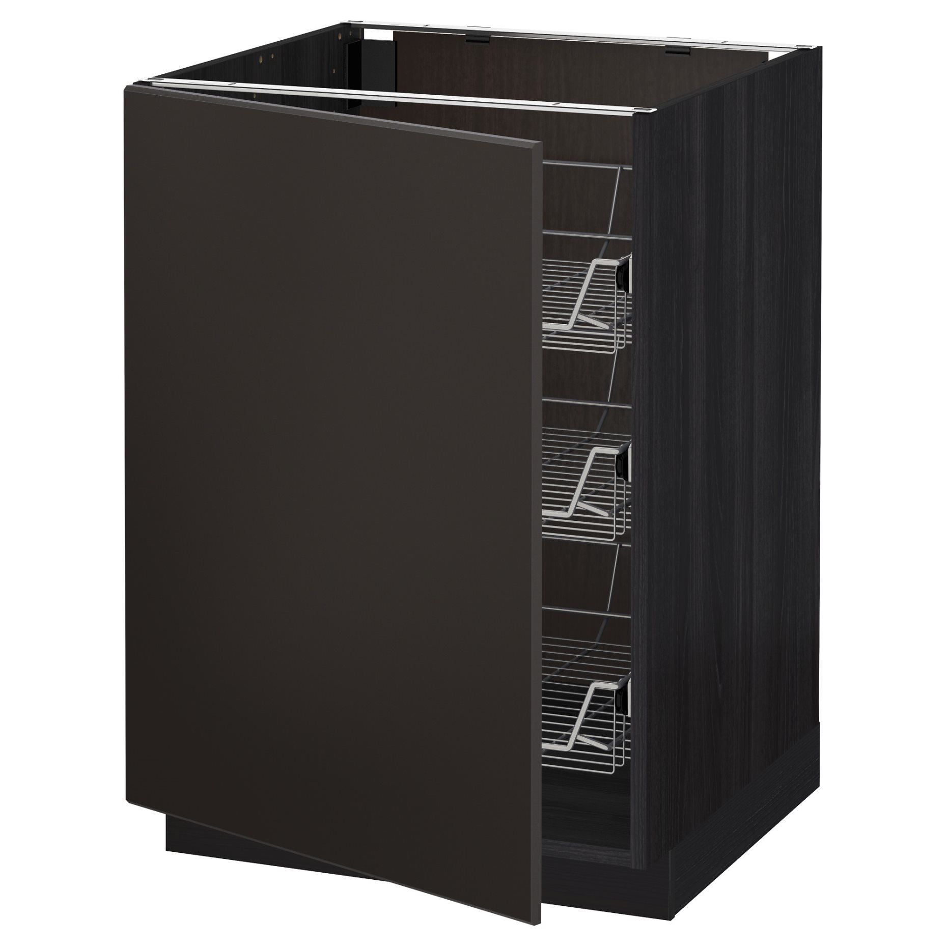METOD, base cabinet with wire baskets, 60x60 cm, 394.542.45