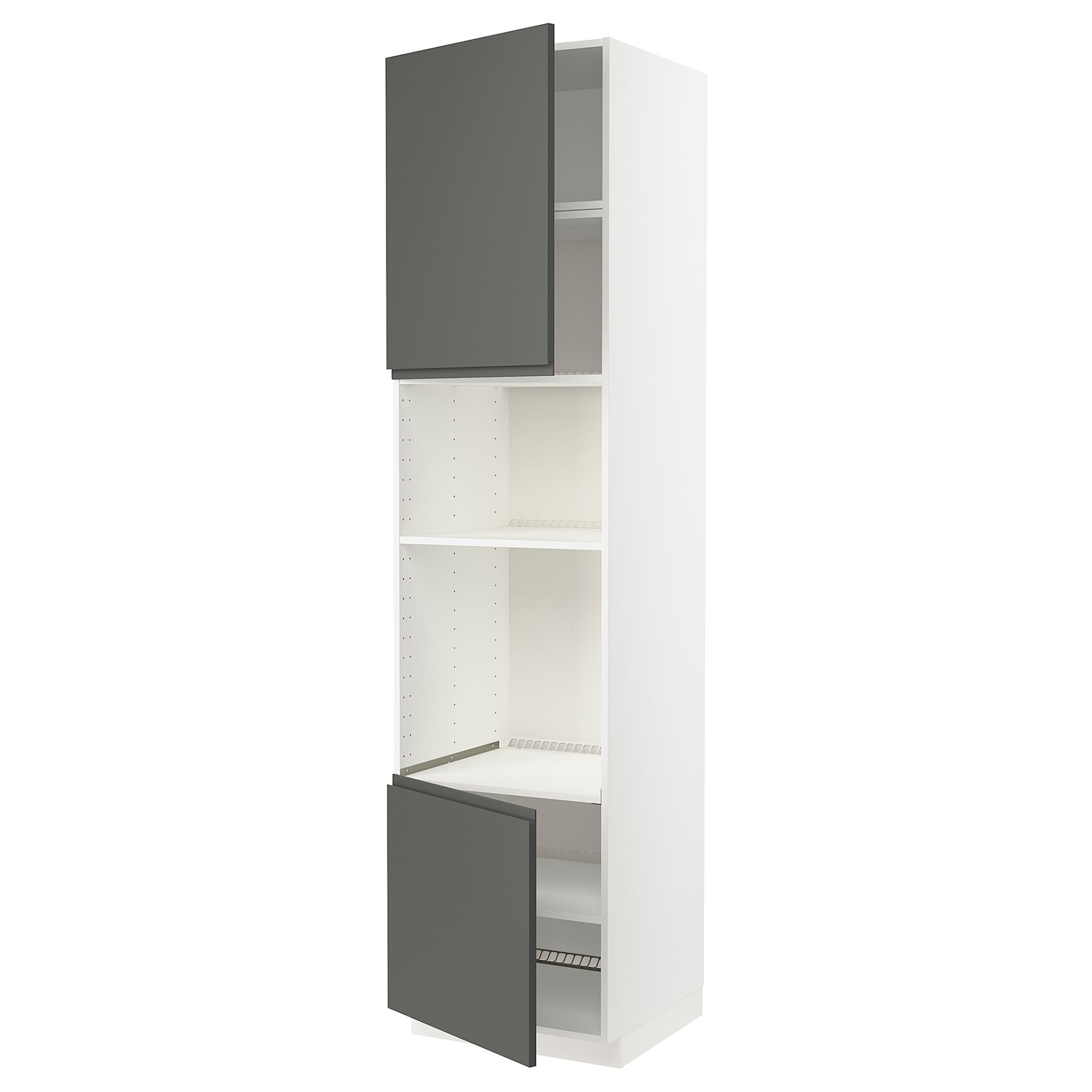 METOD, high cabinet for oven/microwave with 2 doors/shelves, 60x60x240 cm, 394.571.02