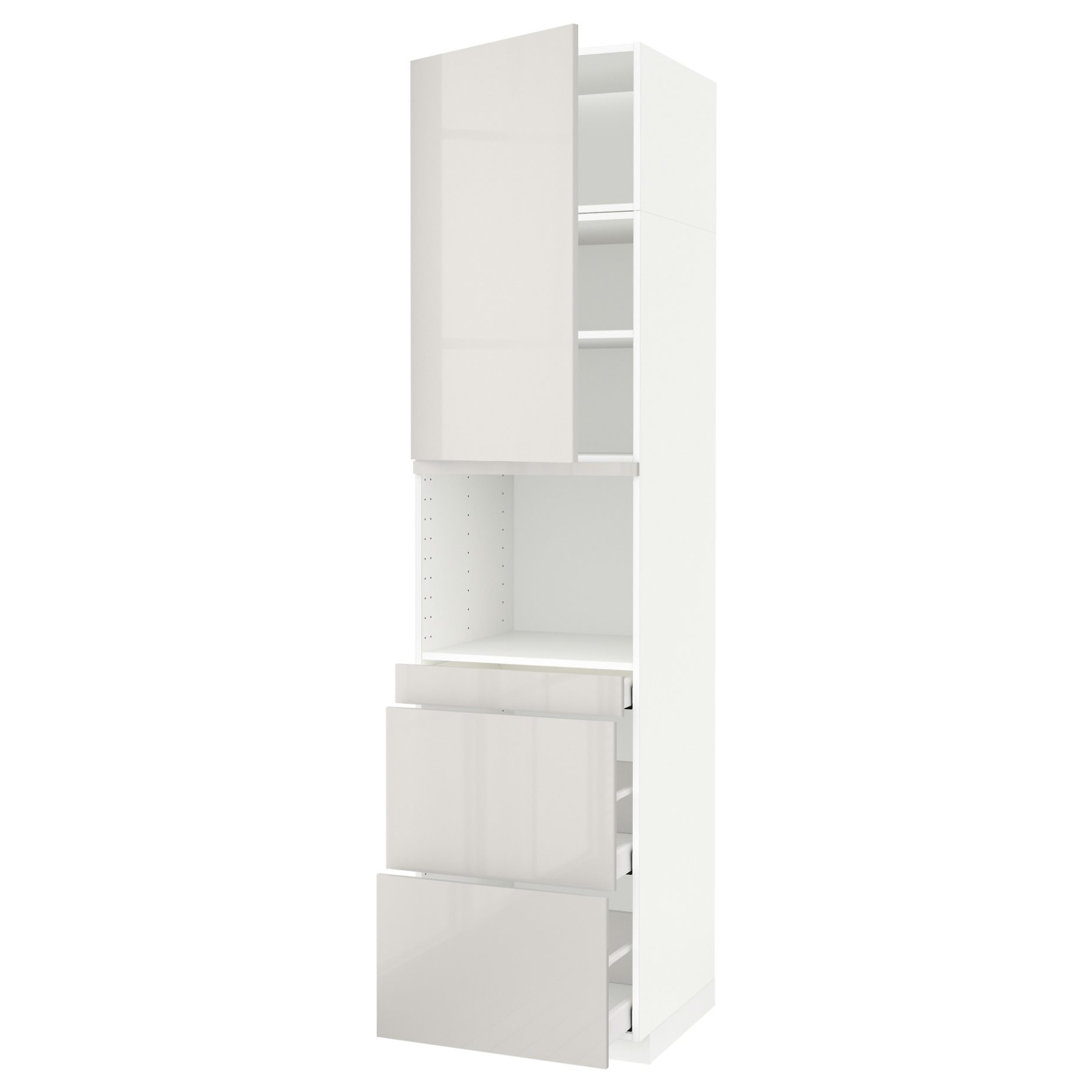 METOD, high cabinet for microwave combi with door/3 drawers, 60x60x240 cm, 394.581.68