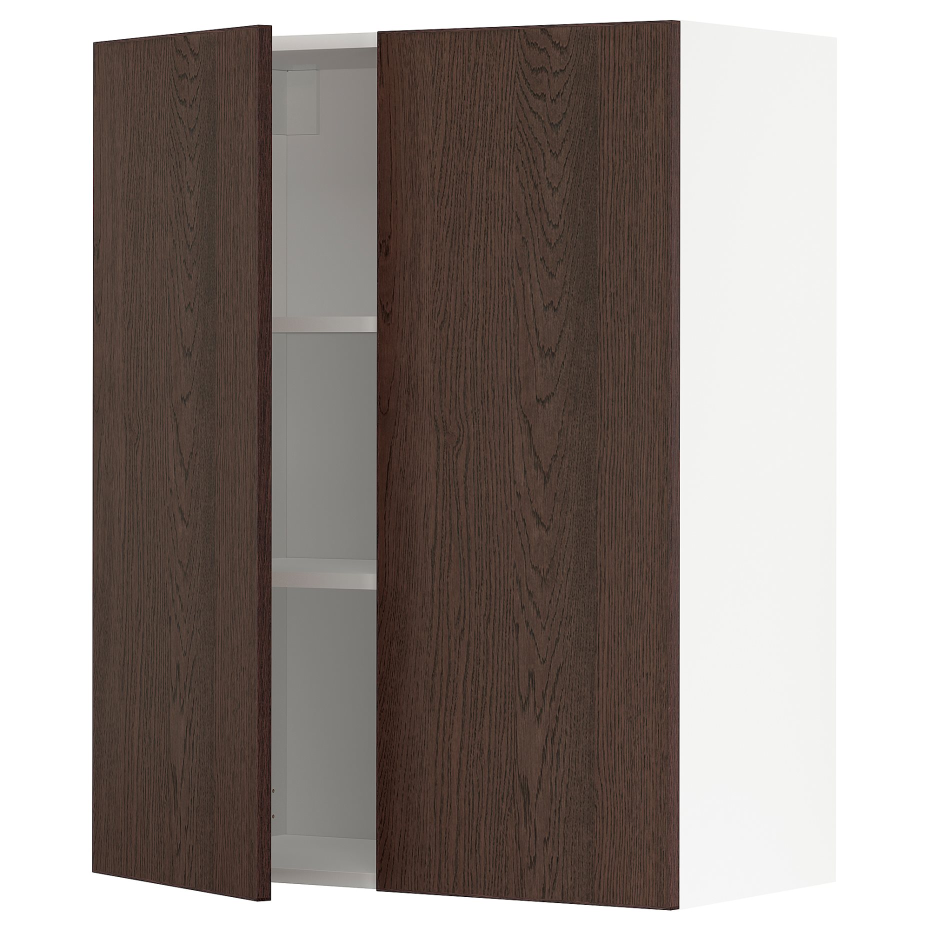 METOD, ντουλάπι τοίχου με ράφια/2 πόρτες, 80x100 cm, 394.594.84
