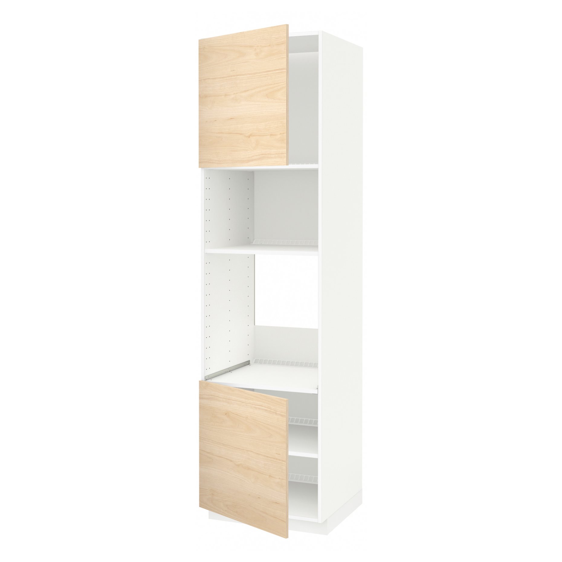 METOD, high cabinet for oven/microwave with 2 doors/shelves, 60x60x220 cm, 394.599.50