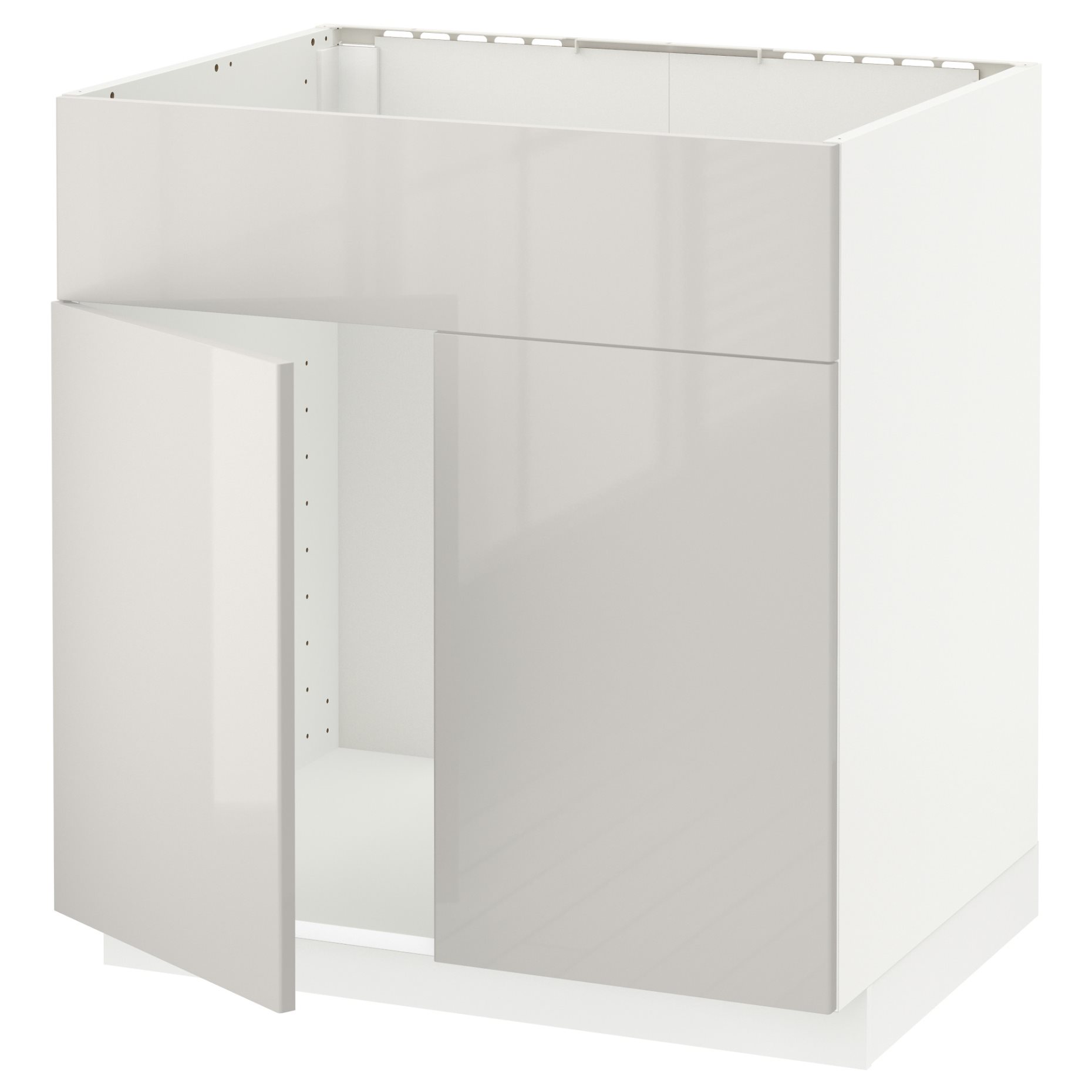 METOD, base cabinet for sink with 2 doors/front, 80x60 cm, 394.623.06