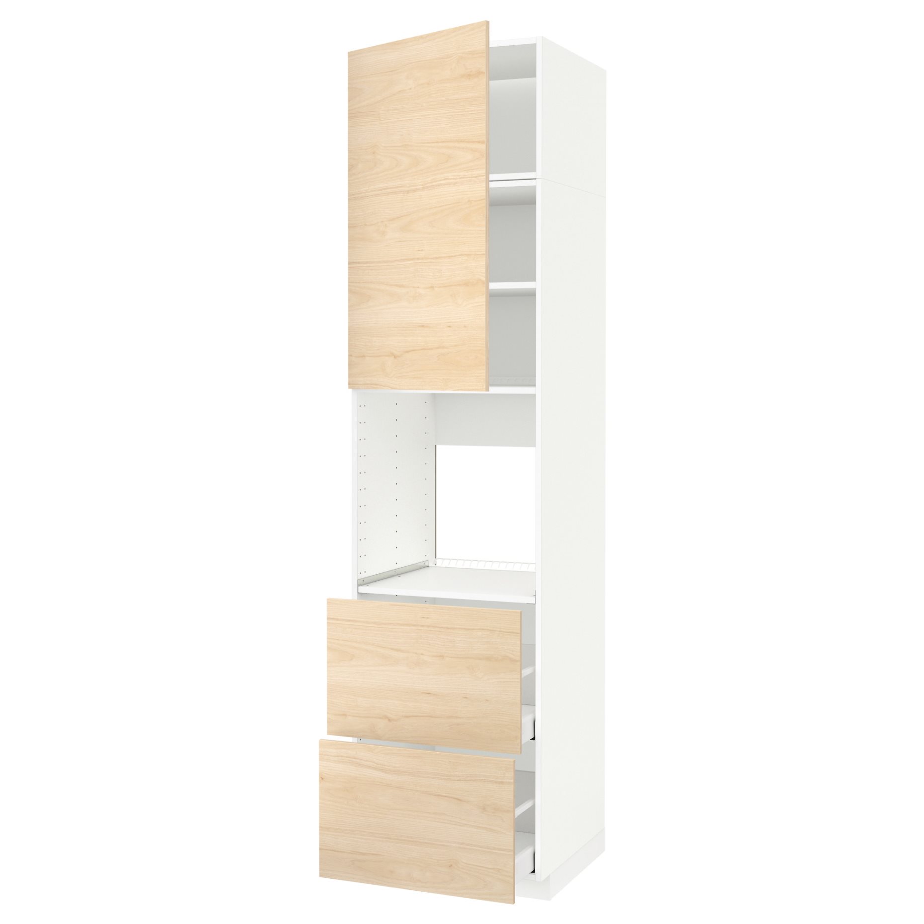 METOD, high cabinet for oven with door/2 drawers, 60x60x240 cm, 394.656.68