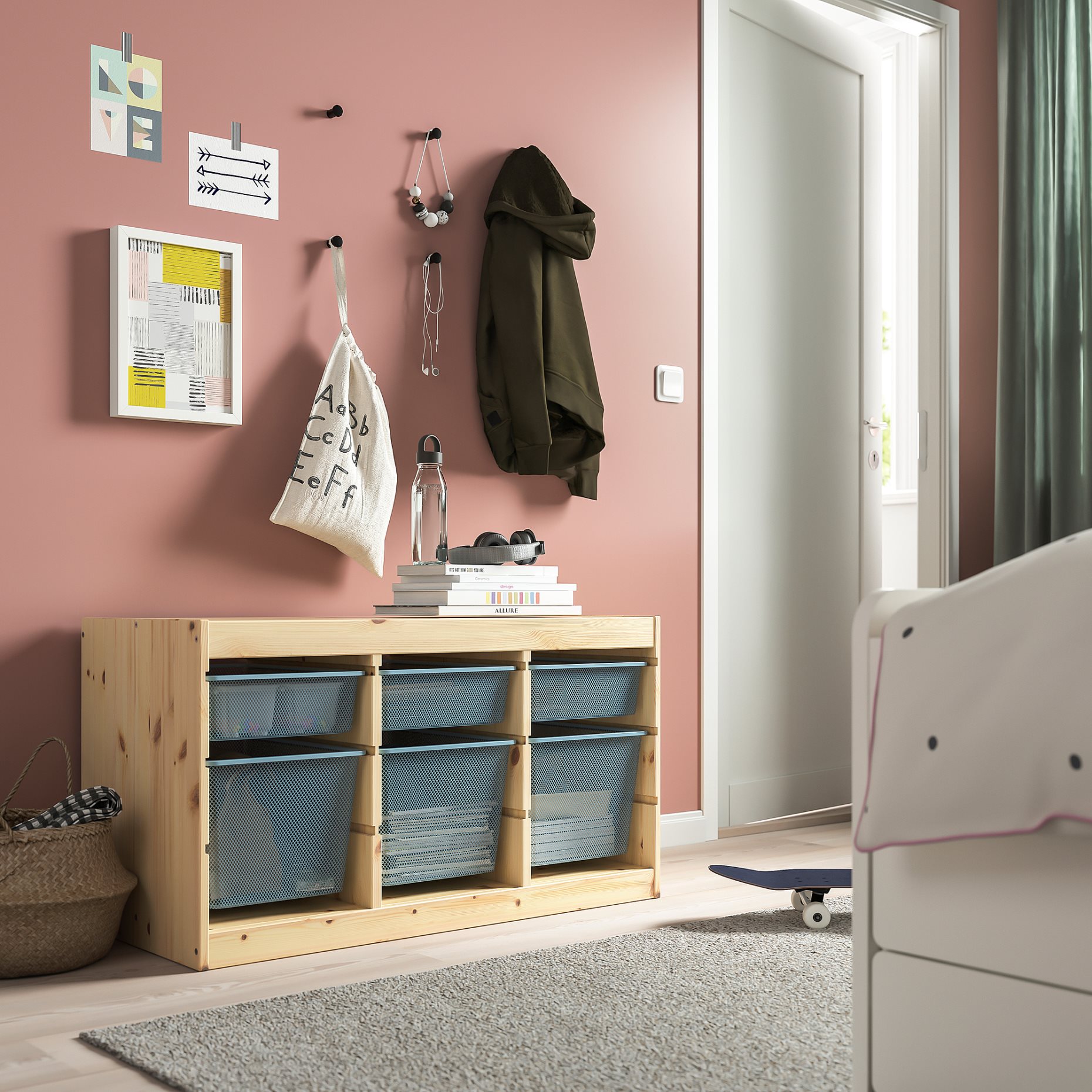 TROFAST, storage combination with boxes, 93x44x52 cm, 394.808.43