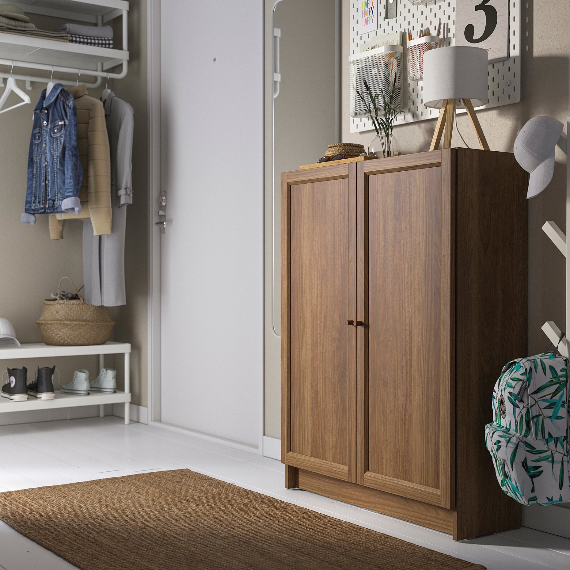 BILLY/OXBERG, bookcase with doors, 80x30x106 cm, 394.832.76