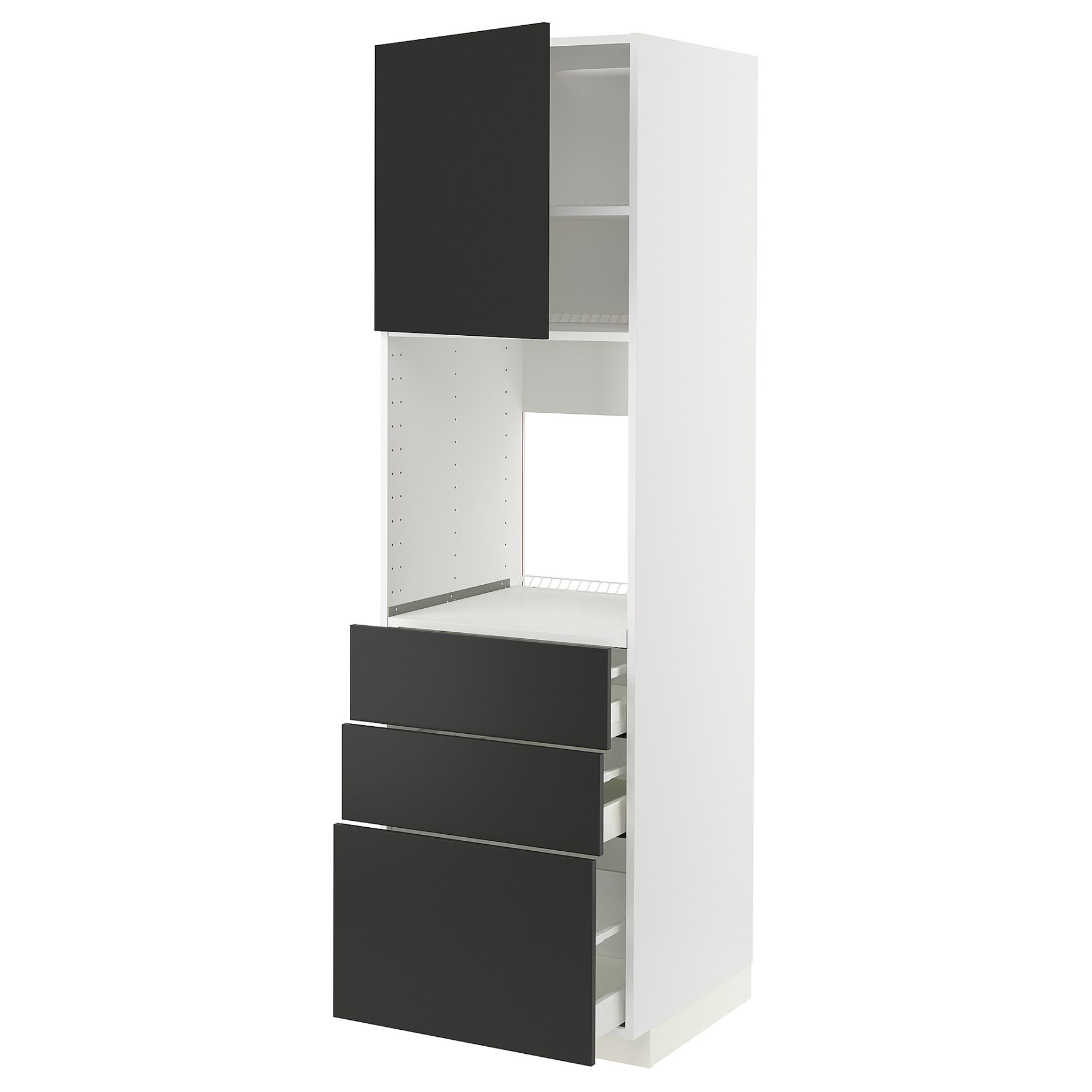 METOD, high cabinet for oven with door/3 drawers, 60x60x200 cm, 394.984.09