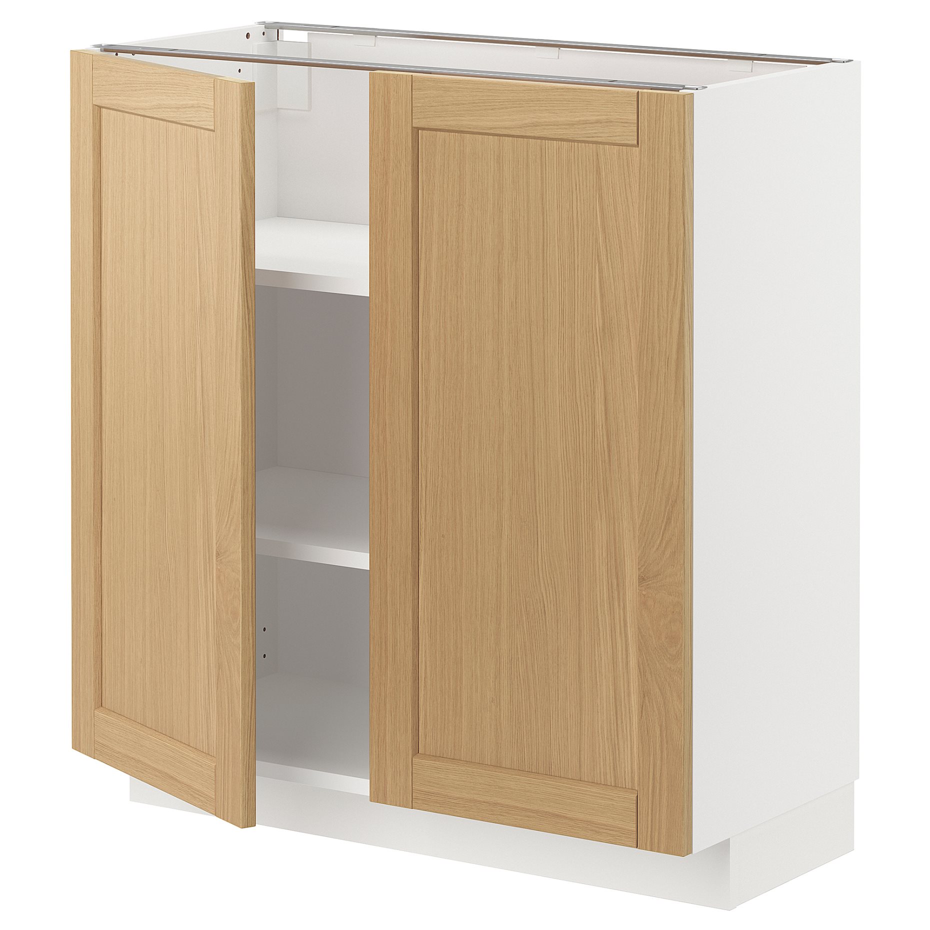 METOD, base cabinet with shelves/2 doors, 80x37 cm, 395.090.97