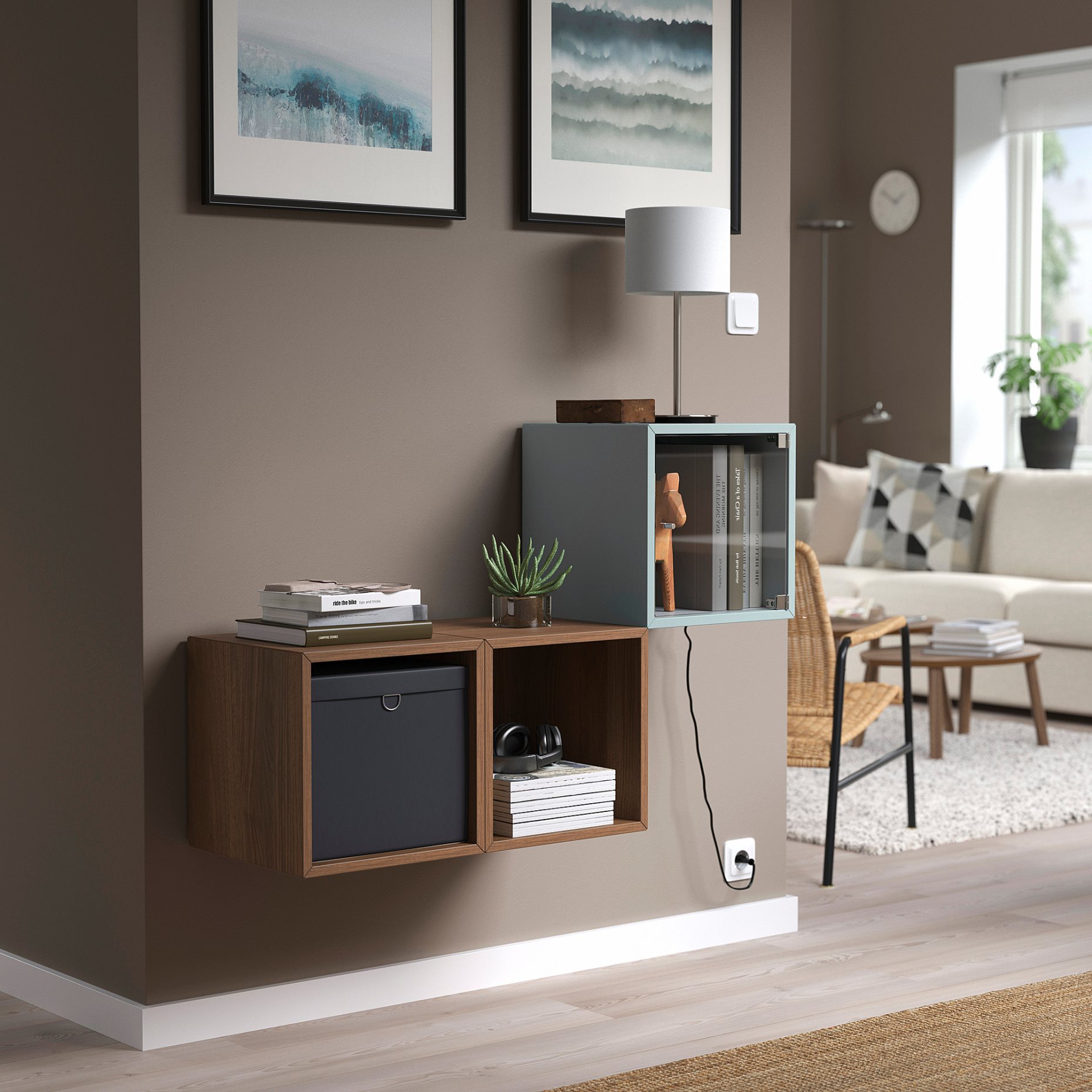 EKET, wall cabinet with glass door, 35x35x35 cm, 395.330.21