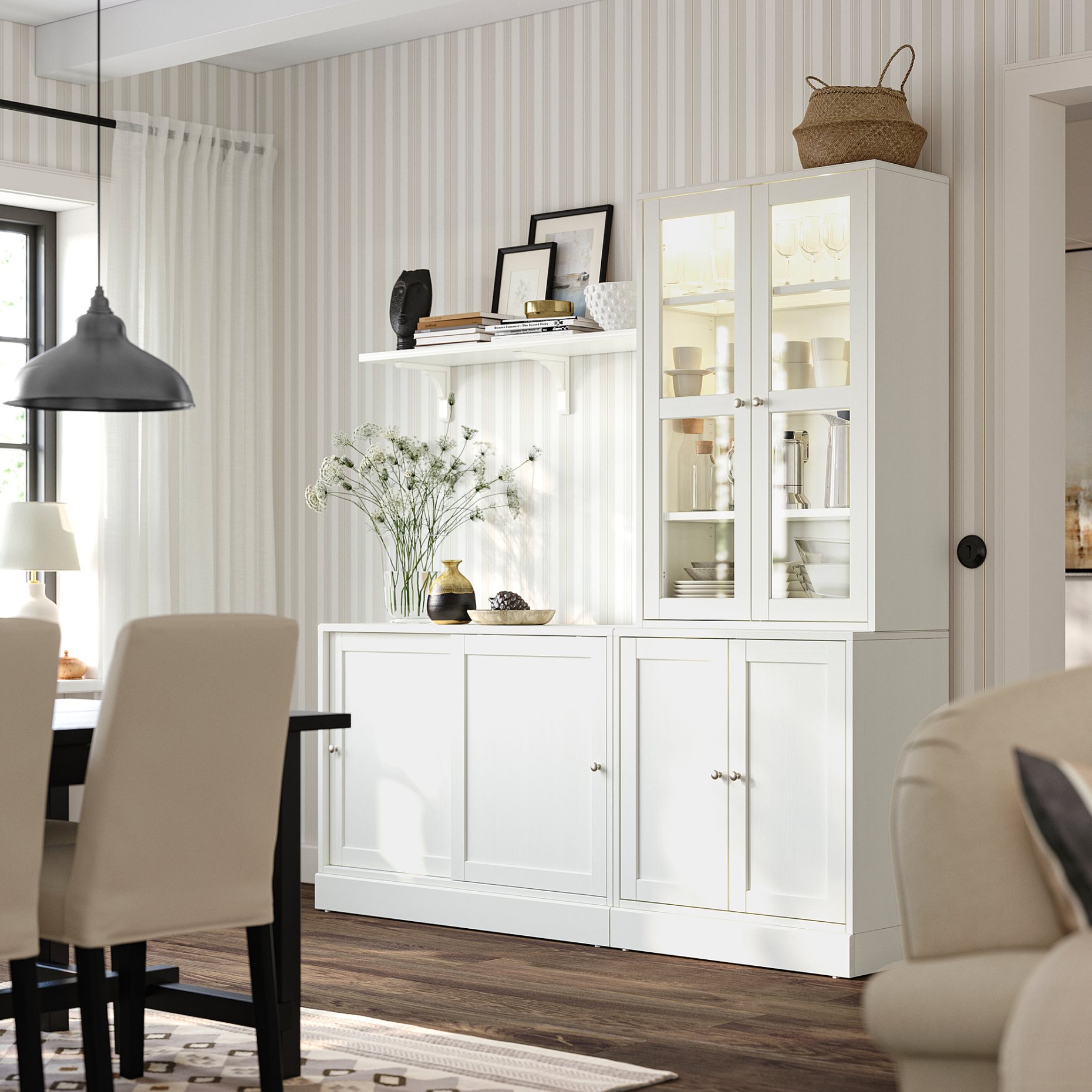 HAVSTA, storage combination with sliding doors, 202x47x212 cm, 395.348.36