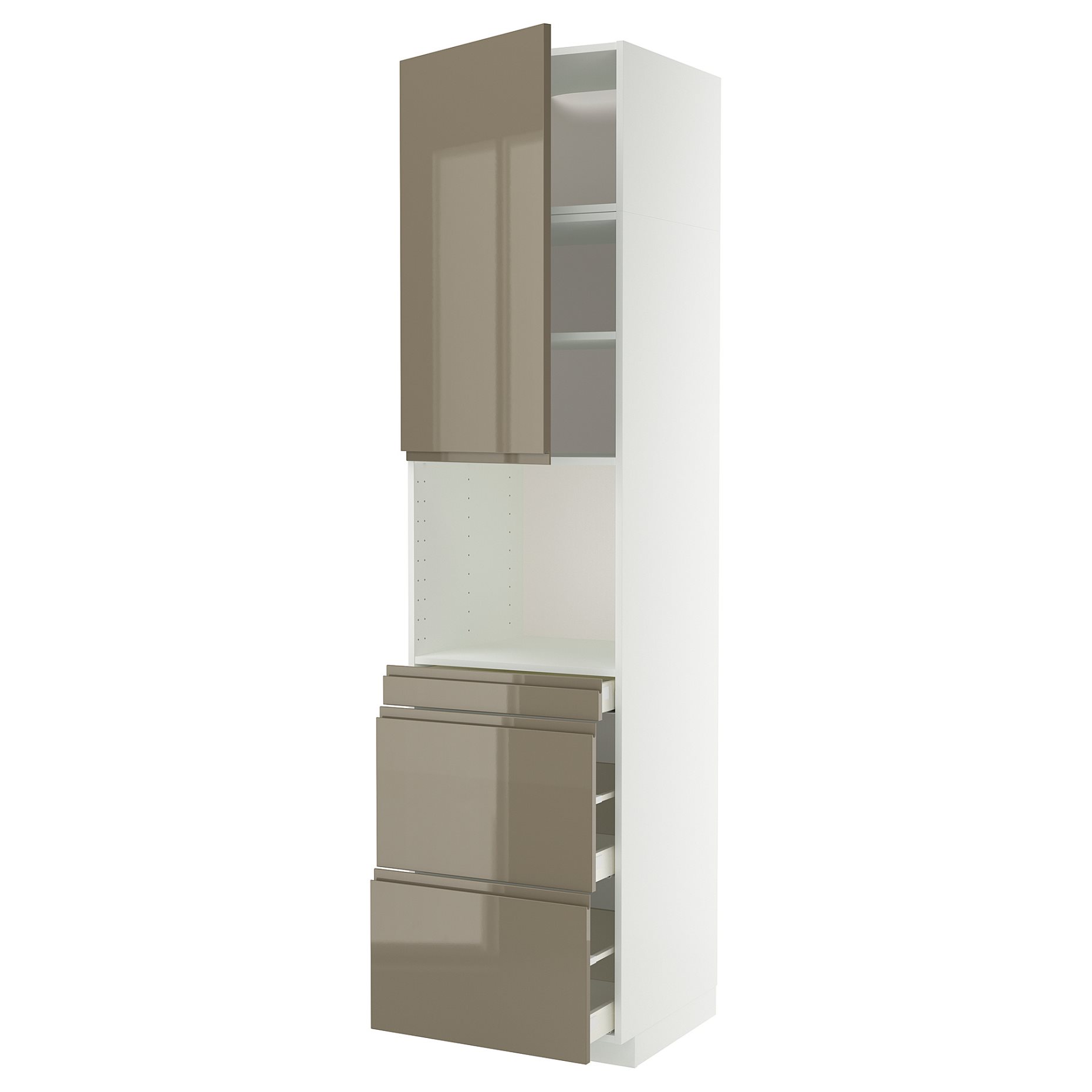 METOD, high cabinet for microwave combi with door/3 drawers, 60x60x240 cm, 395.766.33