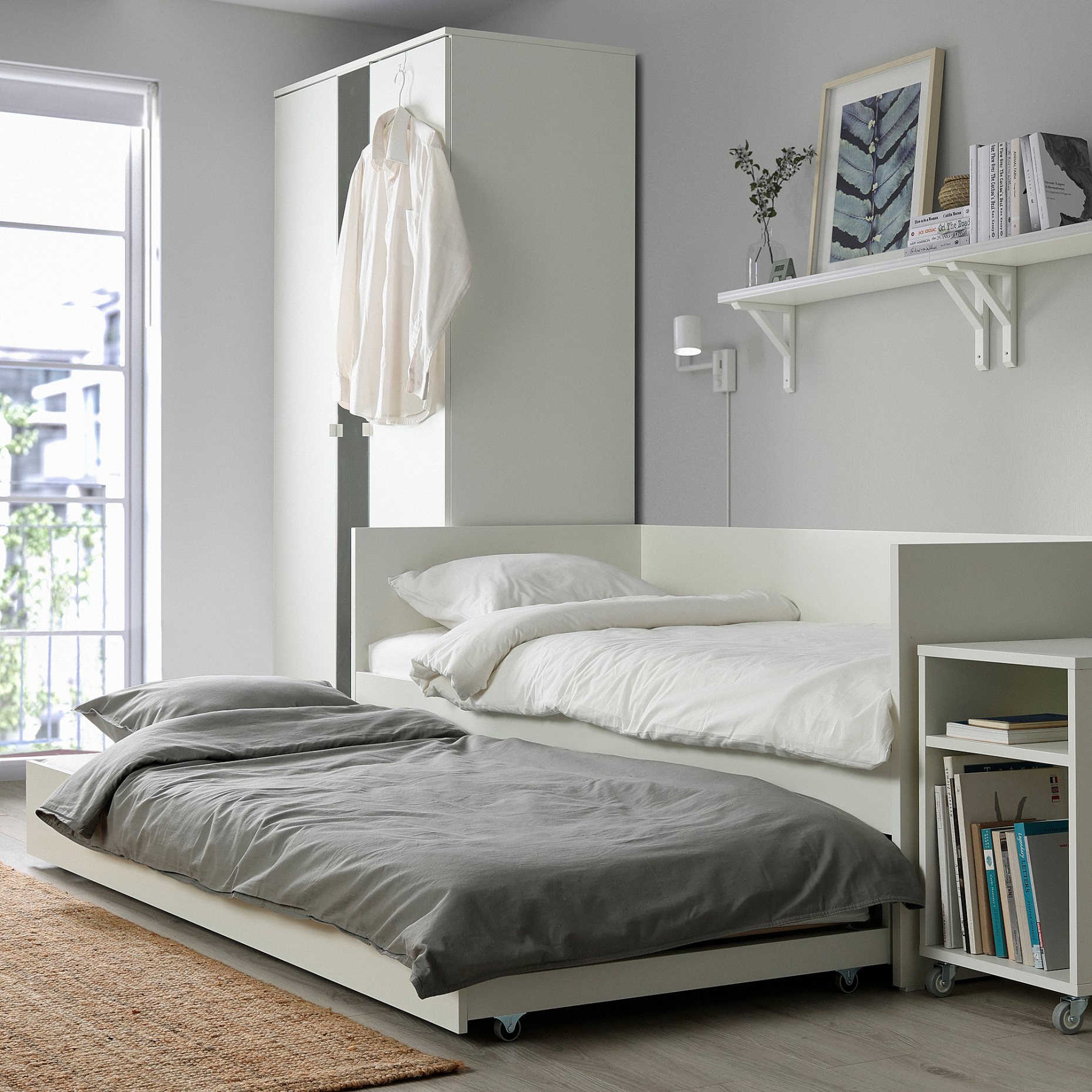 VIHALS, κρεβάτι επισκέπτη day-bed με συρταρωτό κρεβάτι/2 στρώματα, 80x200 cm, 395.806.30