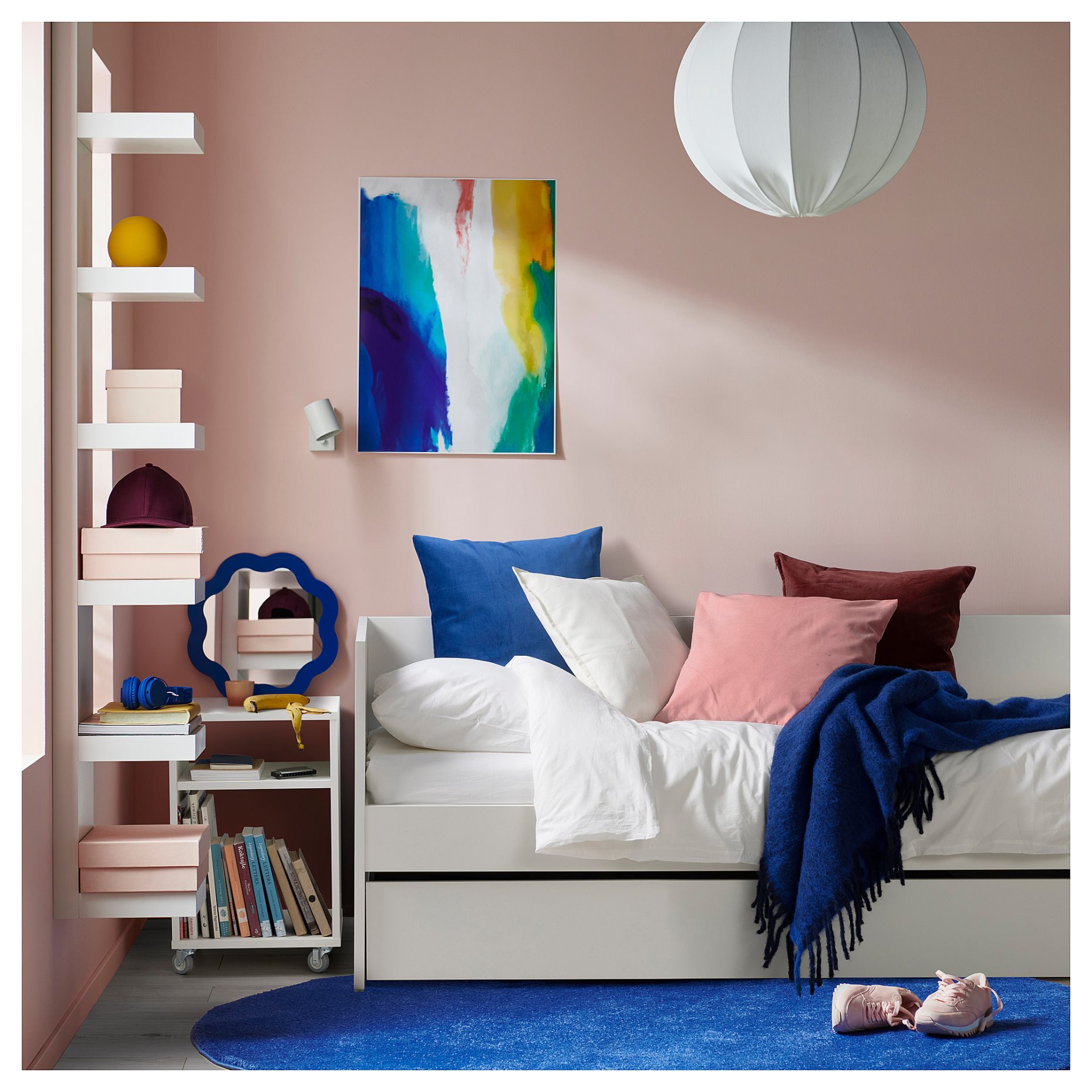 VIHALS, κρεβάτι επισκέπτη day-bed με συρταρωτό κρεβάτι/2 στρώματα, 80x200 cm, 395.806.30