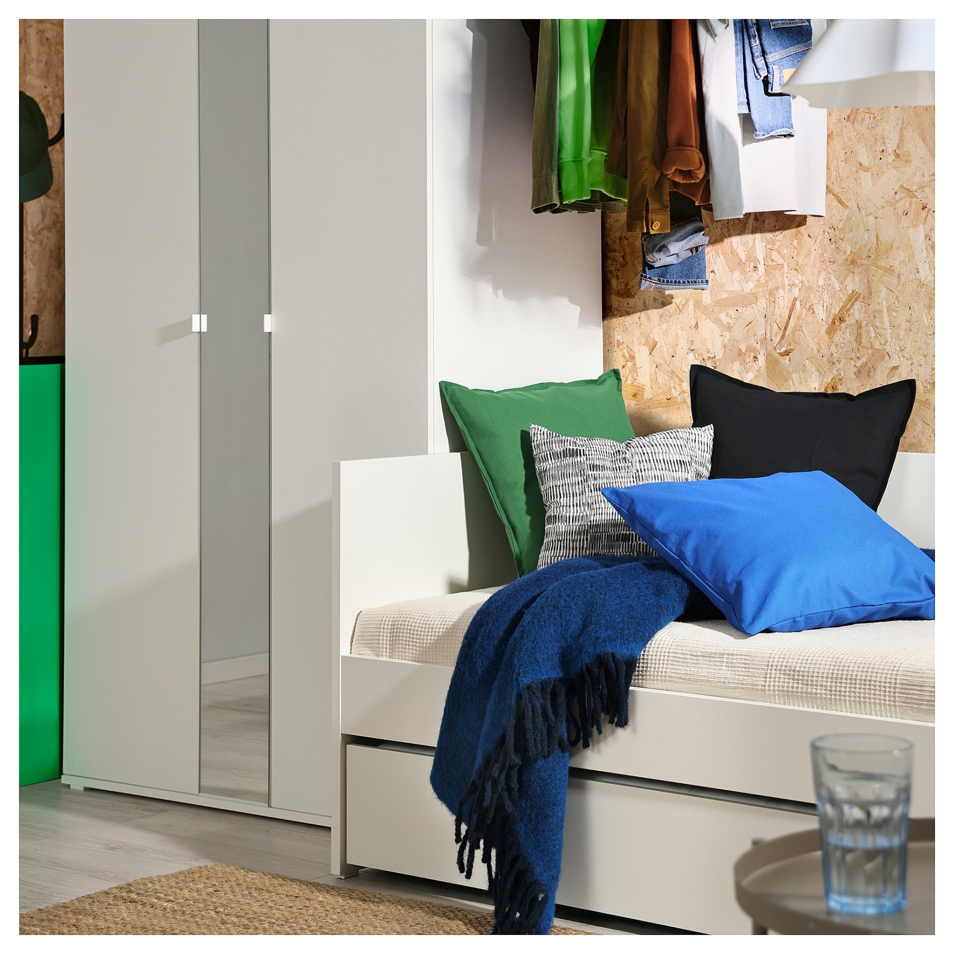 VIHALS, κρεβάτι επισκέπτη day-bed με συρταρωτό κρεβάτι/2 στρώματα, 80x200 cm, 395.806.30