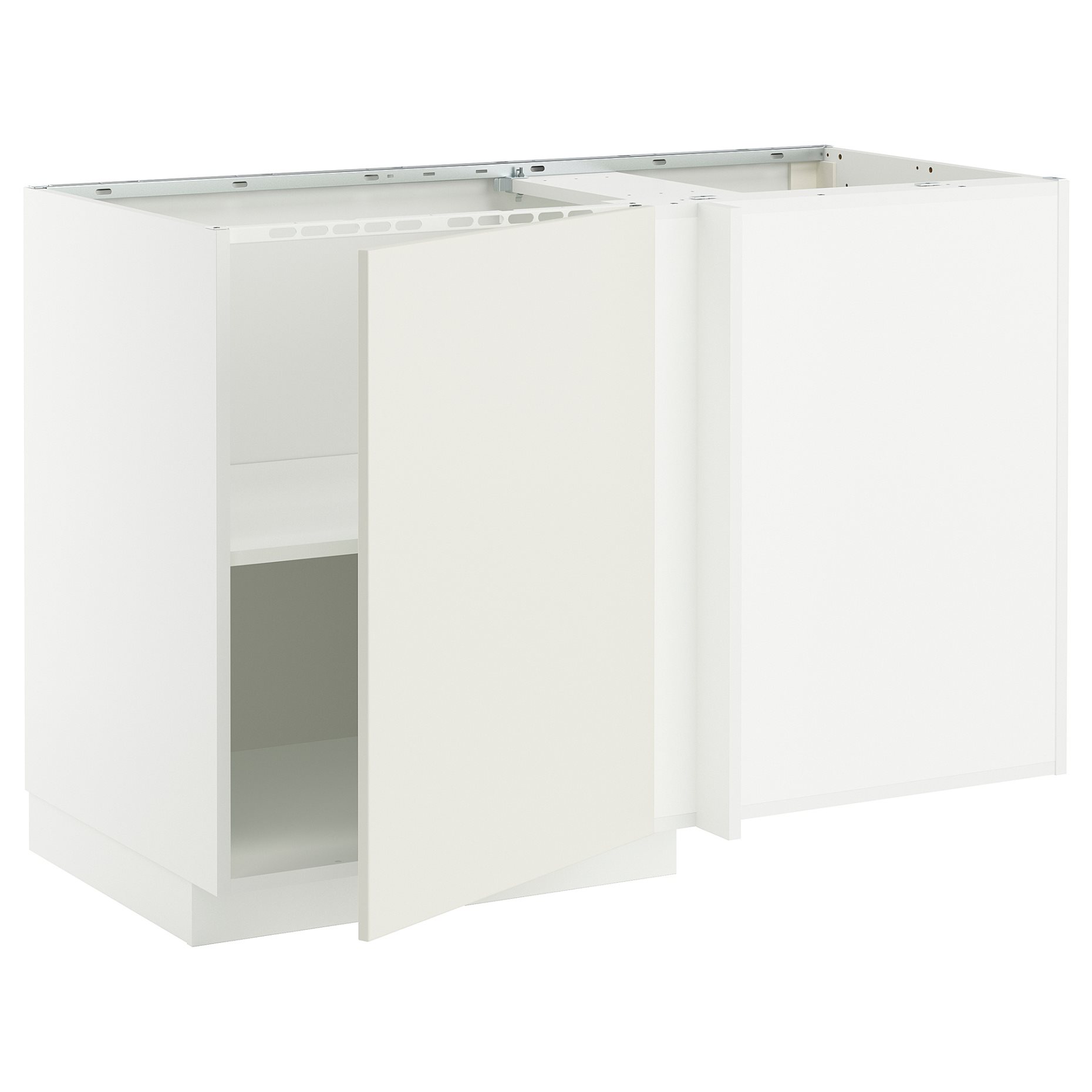 METOD, corner base cabinet with shelf, 128x68 cm, 395.850.48
