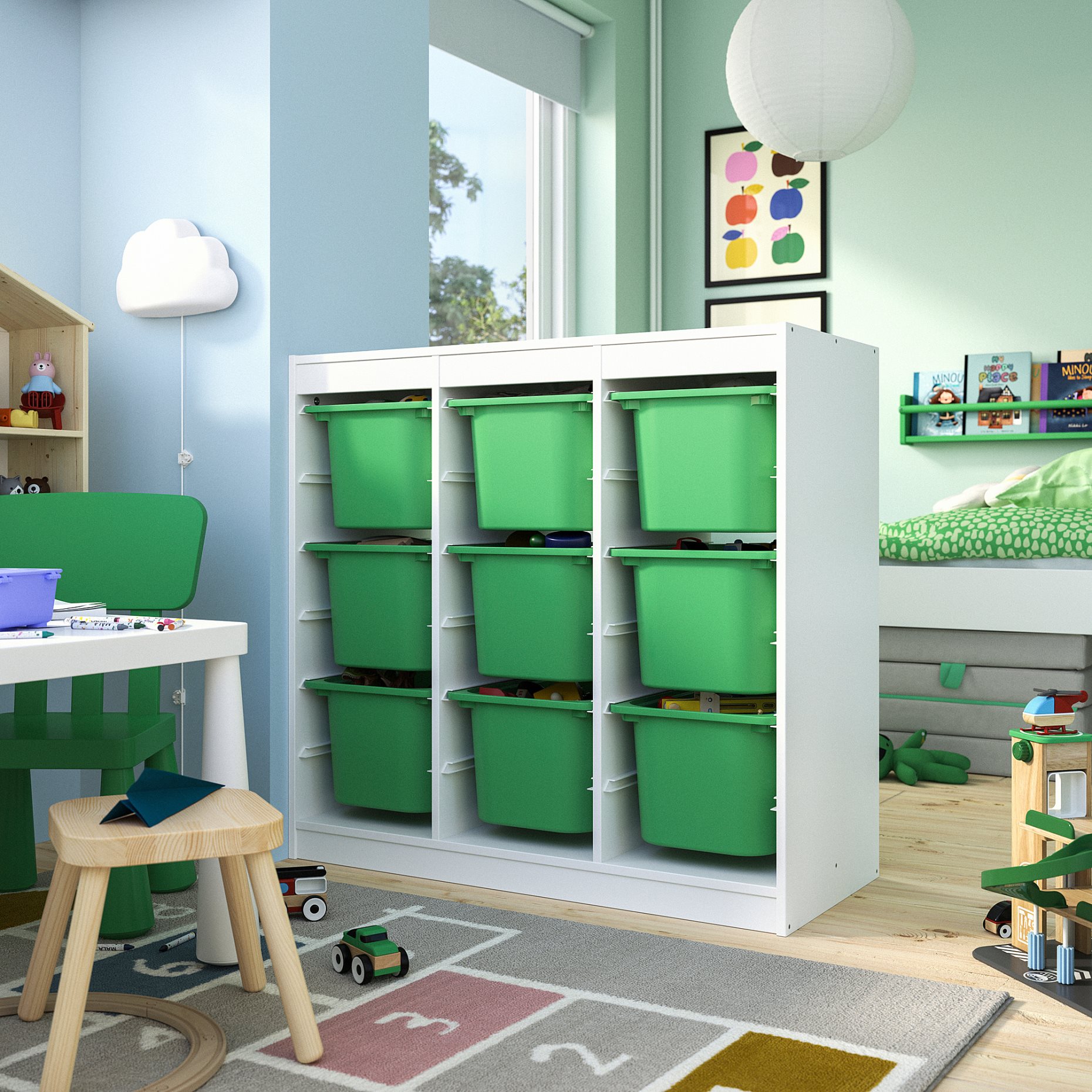 TROFAST, storage combination room divider with boxes, 99x44x94 cm, 396.131.26