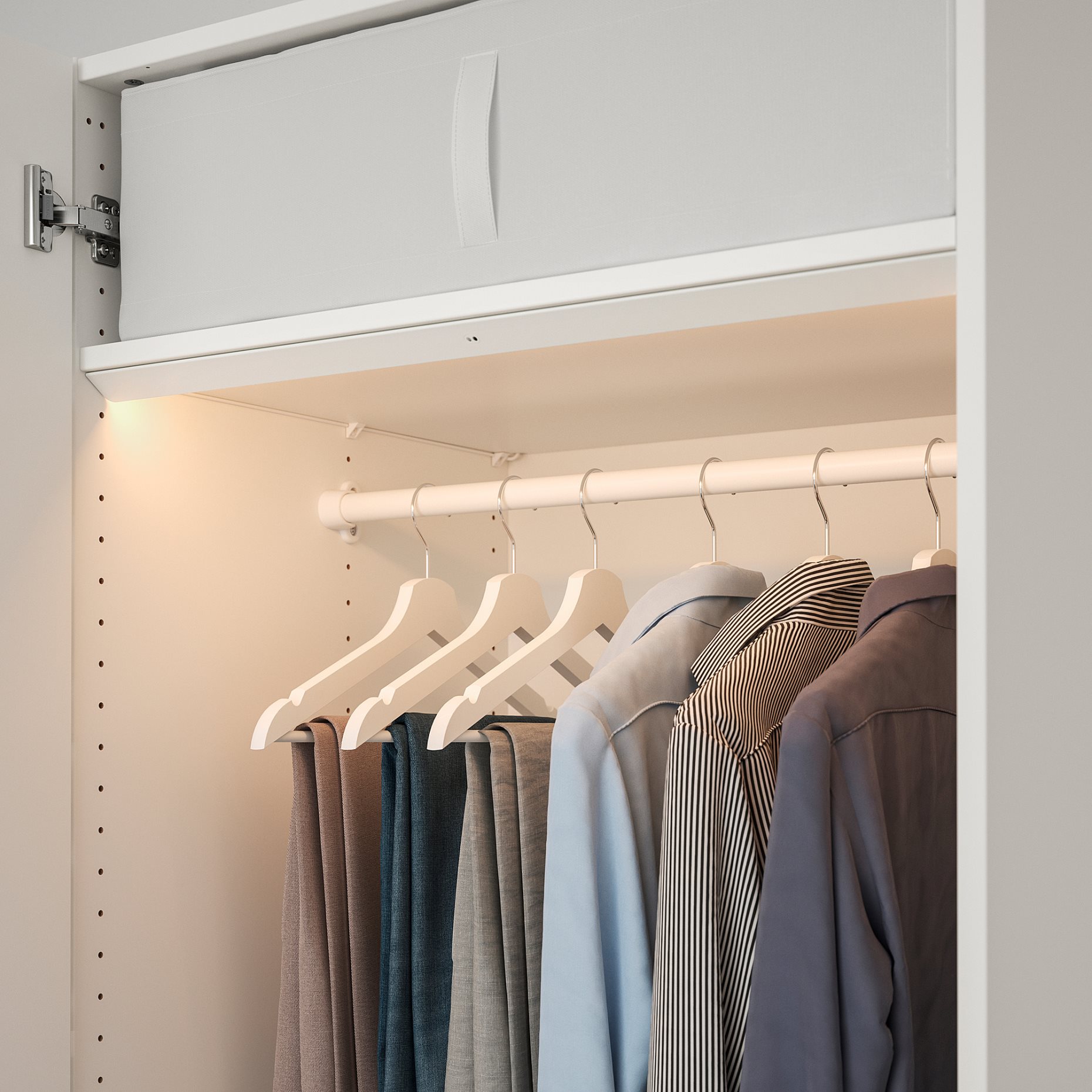 ÖVERSIDAN, wardrobe strip with built-in LED light source and sensor dimmable, 71 cm, 404.749.02