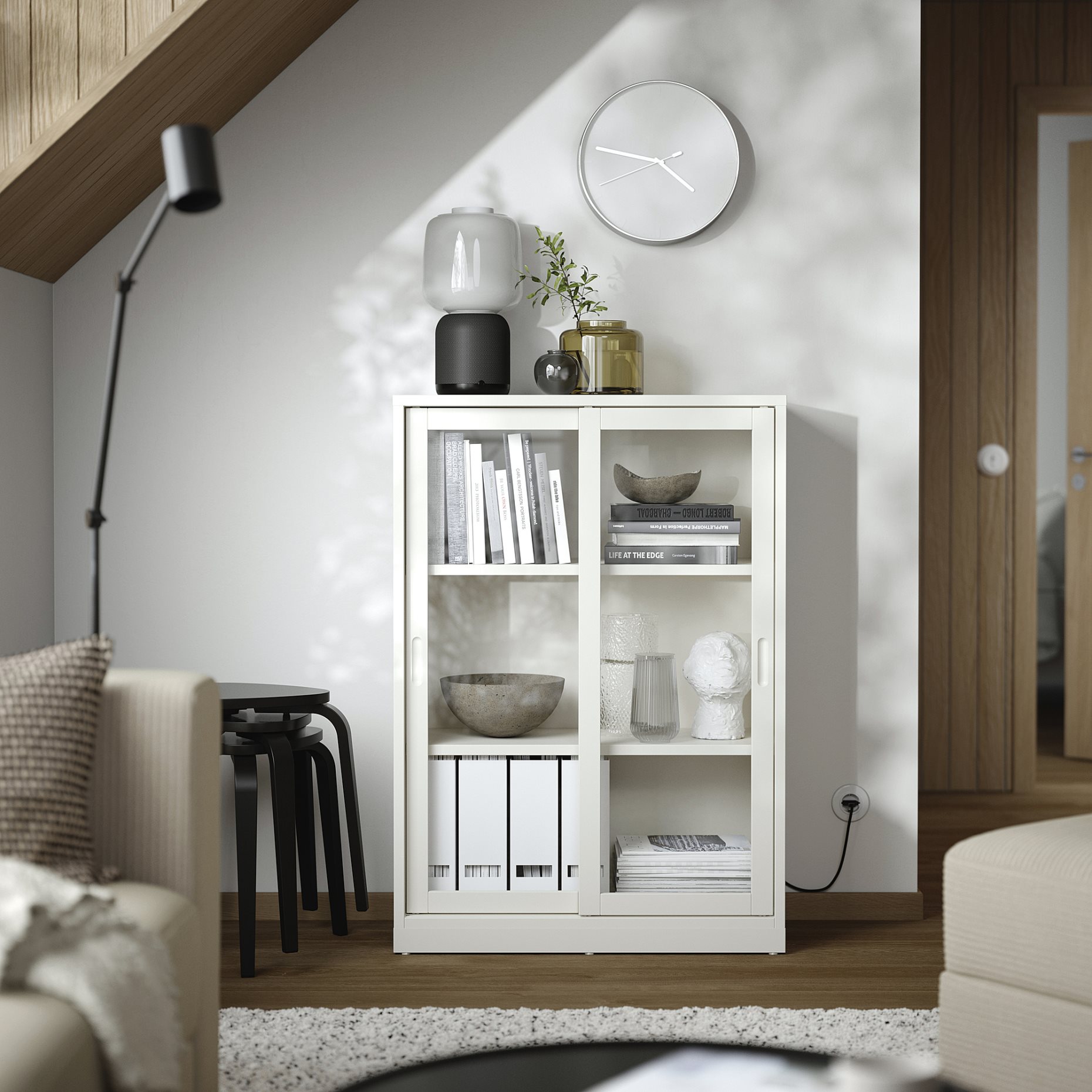 TONSTAD, cabinet with sliding glass doors, 81x37x116 cm, 404.888.95