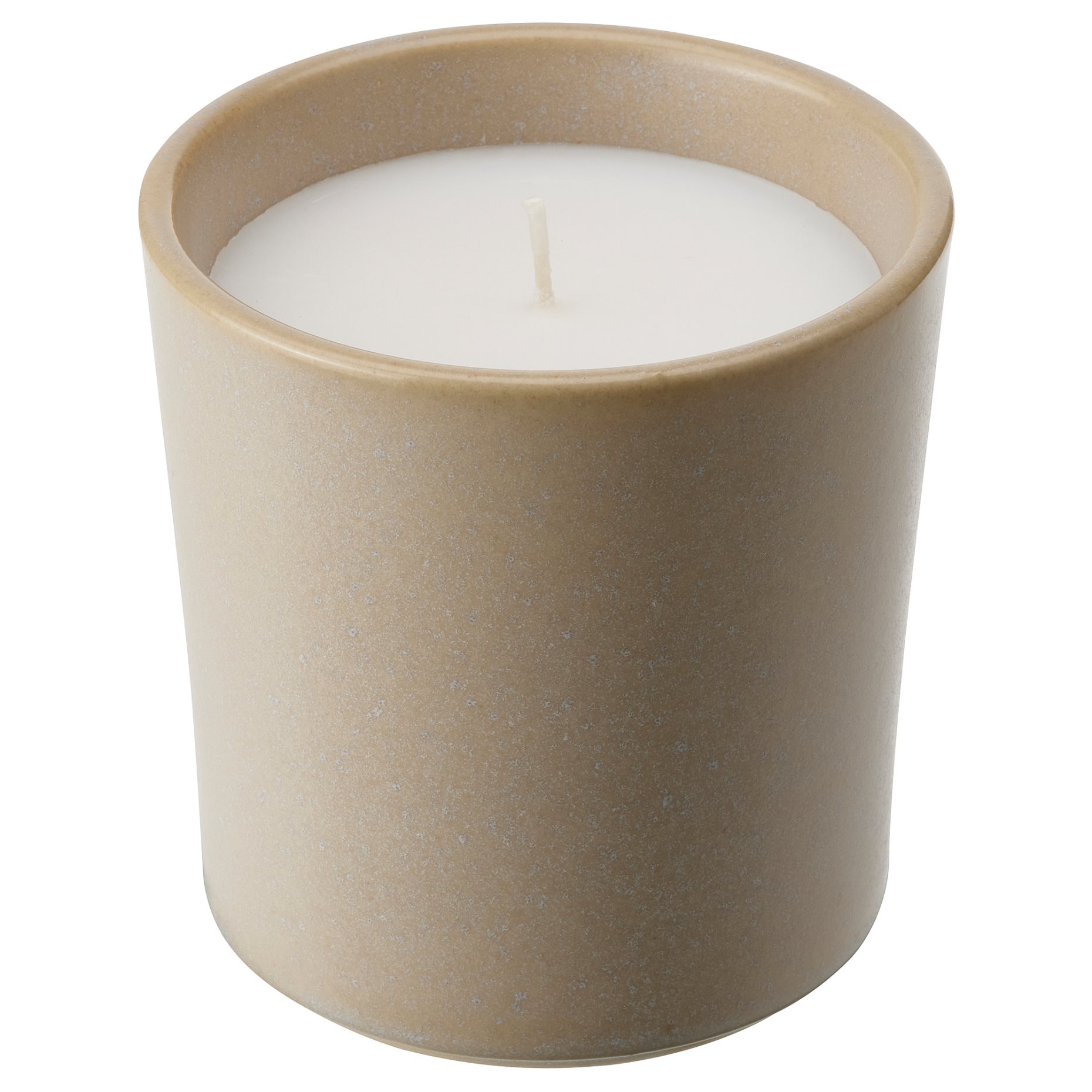JÄMLIK, scented candle in ceramic jar/Vanilla, 50 hr, 405.021.94