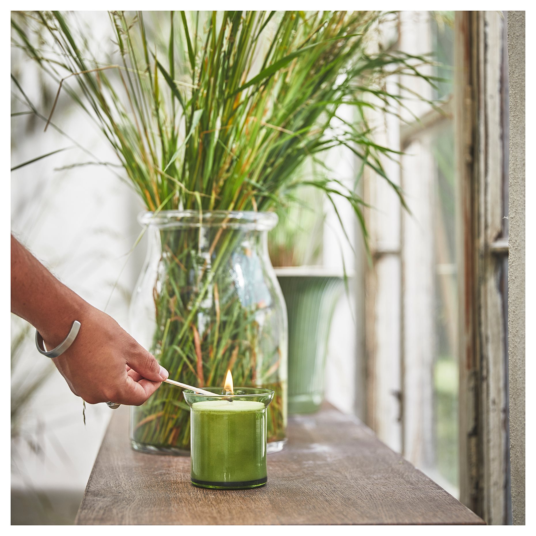 HEDERSAM, αρωματικό κερί σε ποτήρι/γρασίδι, 50 ώρες, 405.024.10
