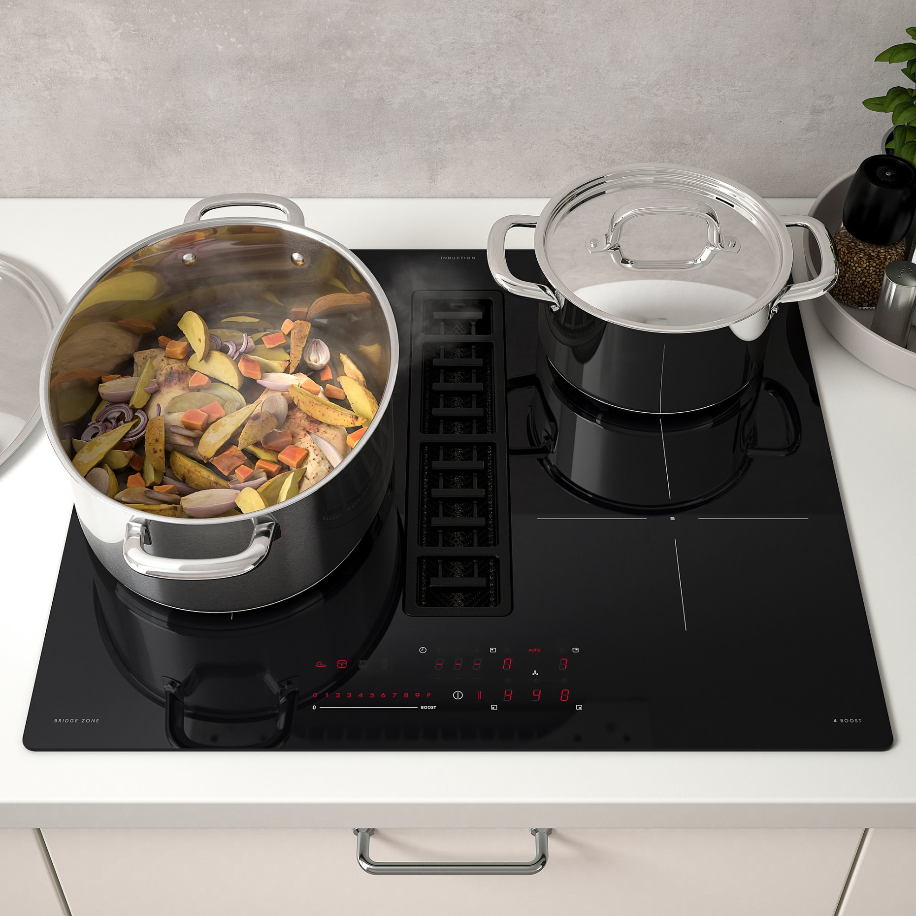 FÖRDELAKTIG, επαγωγική εστία/ενσωματωμένος απορροφητήρας/IKEA 500, 60 cm, 405.158.65