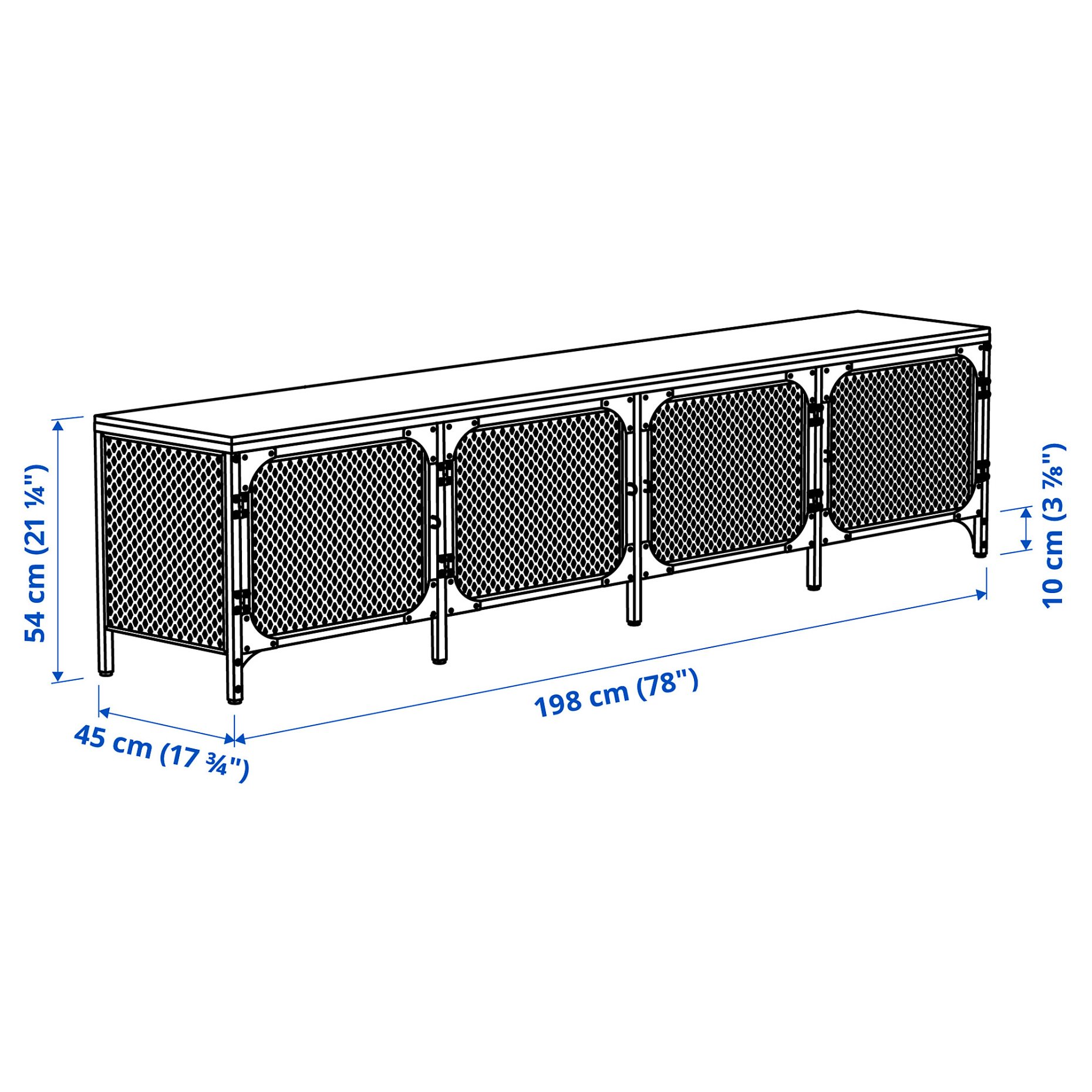 FJÄLLBO, TV bench, 198x45x54 cm, 405.790.32