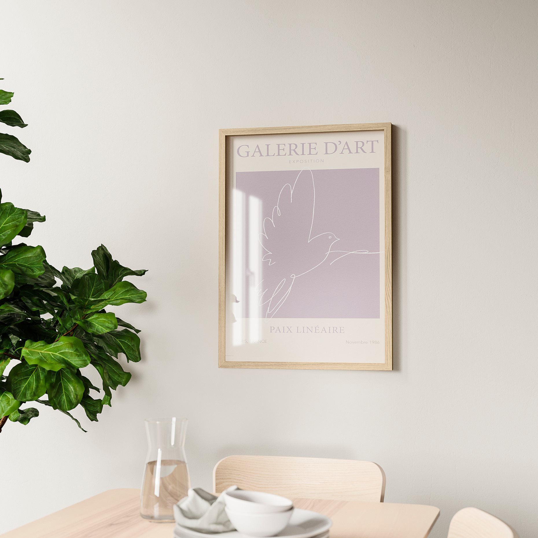 RODALM, κορνίζα με πόστερ/περιστέρι ειρήνης, 50x70 cm, 405.835.57