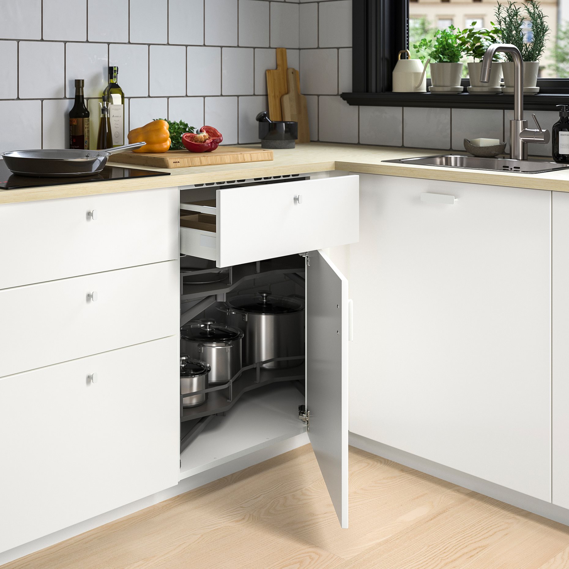 METOD, corner base cabinet frame, 128x68x80 cm, 405.967.53