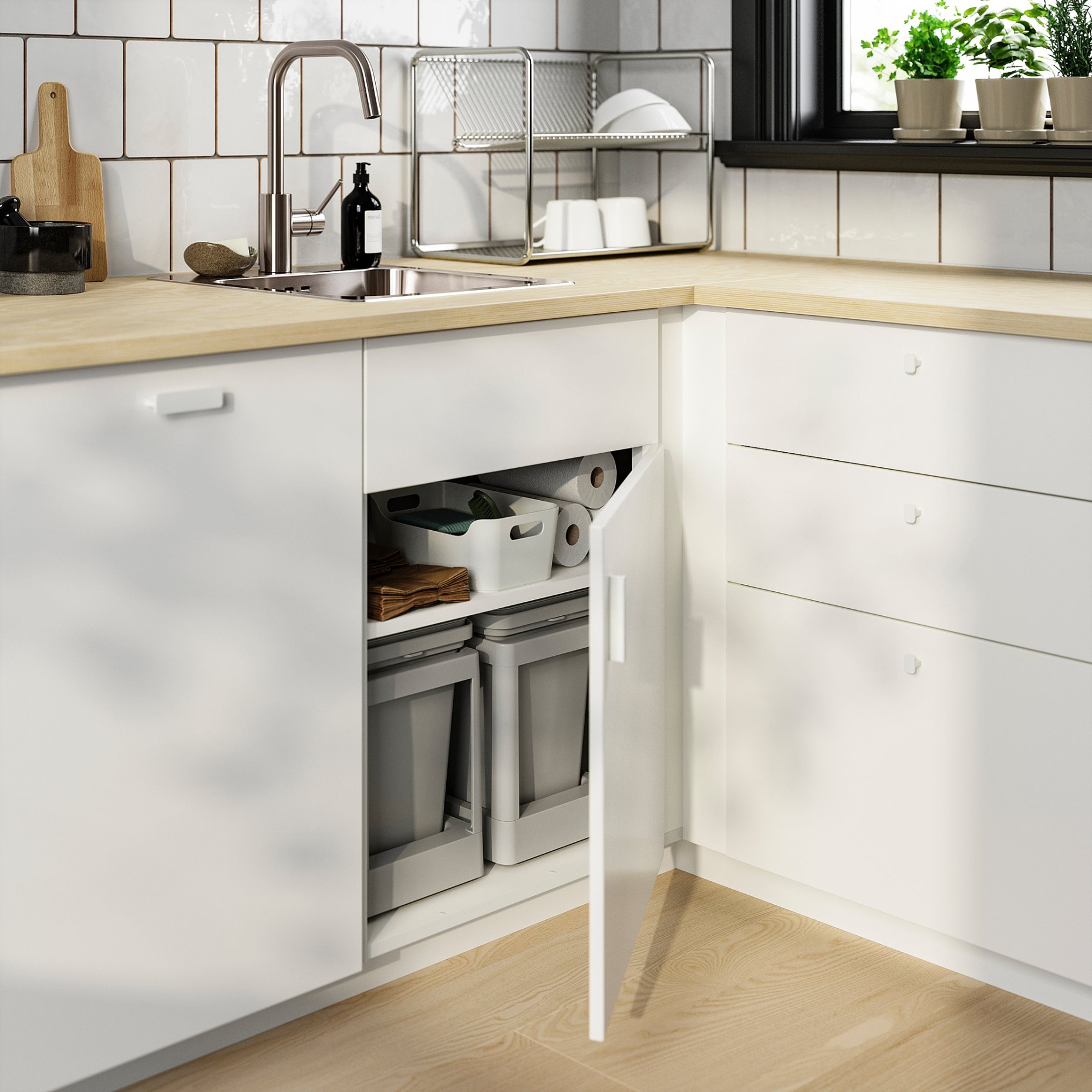 METOD, corner base cabinet frame, 128x68x80 cm, 405.967.53