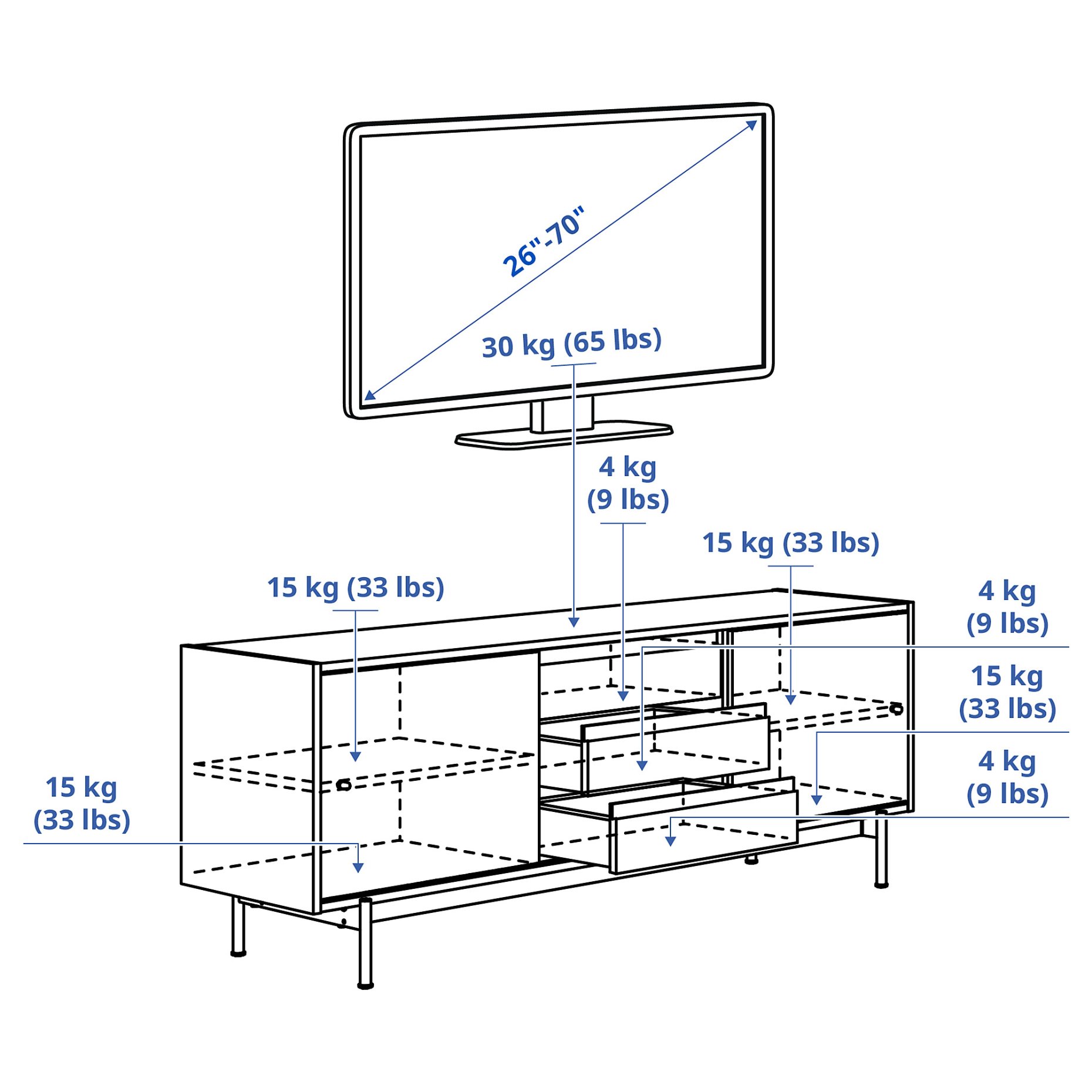 RÅDMANSÖ, έπιπλο TV, 176x48x66 cm, 405.978.18