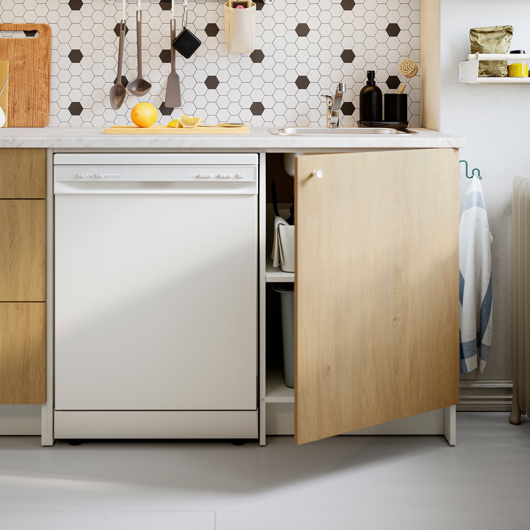 KNOXHULT, base cabinet with door and niche, 120x61x91 cm, 406.042.44