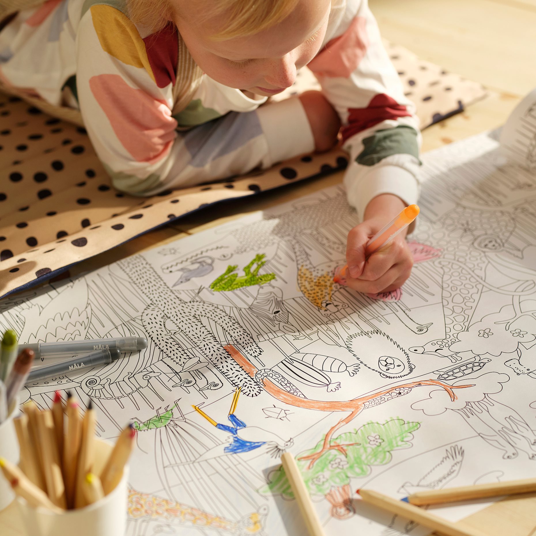 SANDLÖPARE, colouring paper roll/Savannah, 10 m, 406.042.63