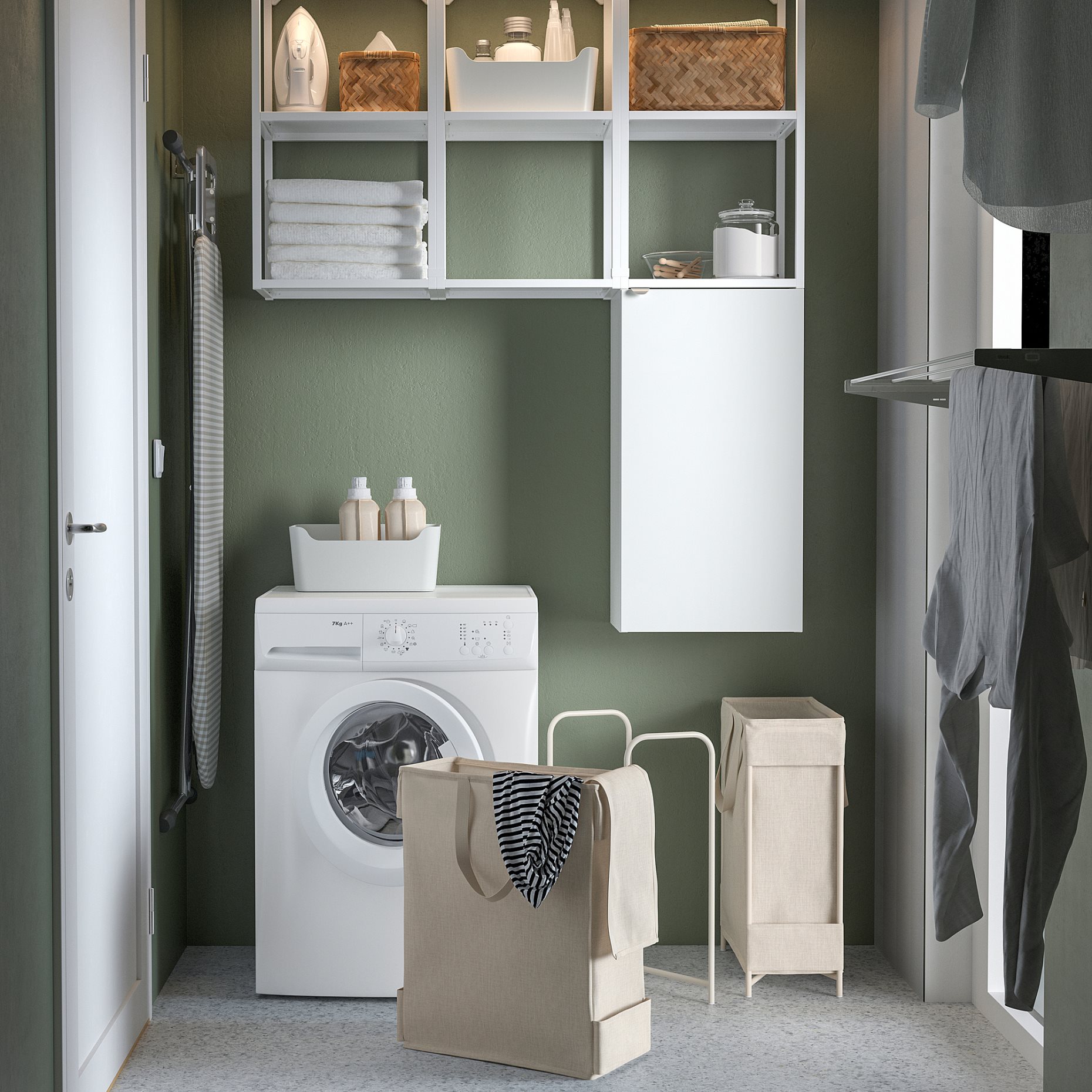 PURRPINGLA, laundry bag with stand, 42 l, 406.094.06