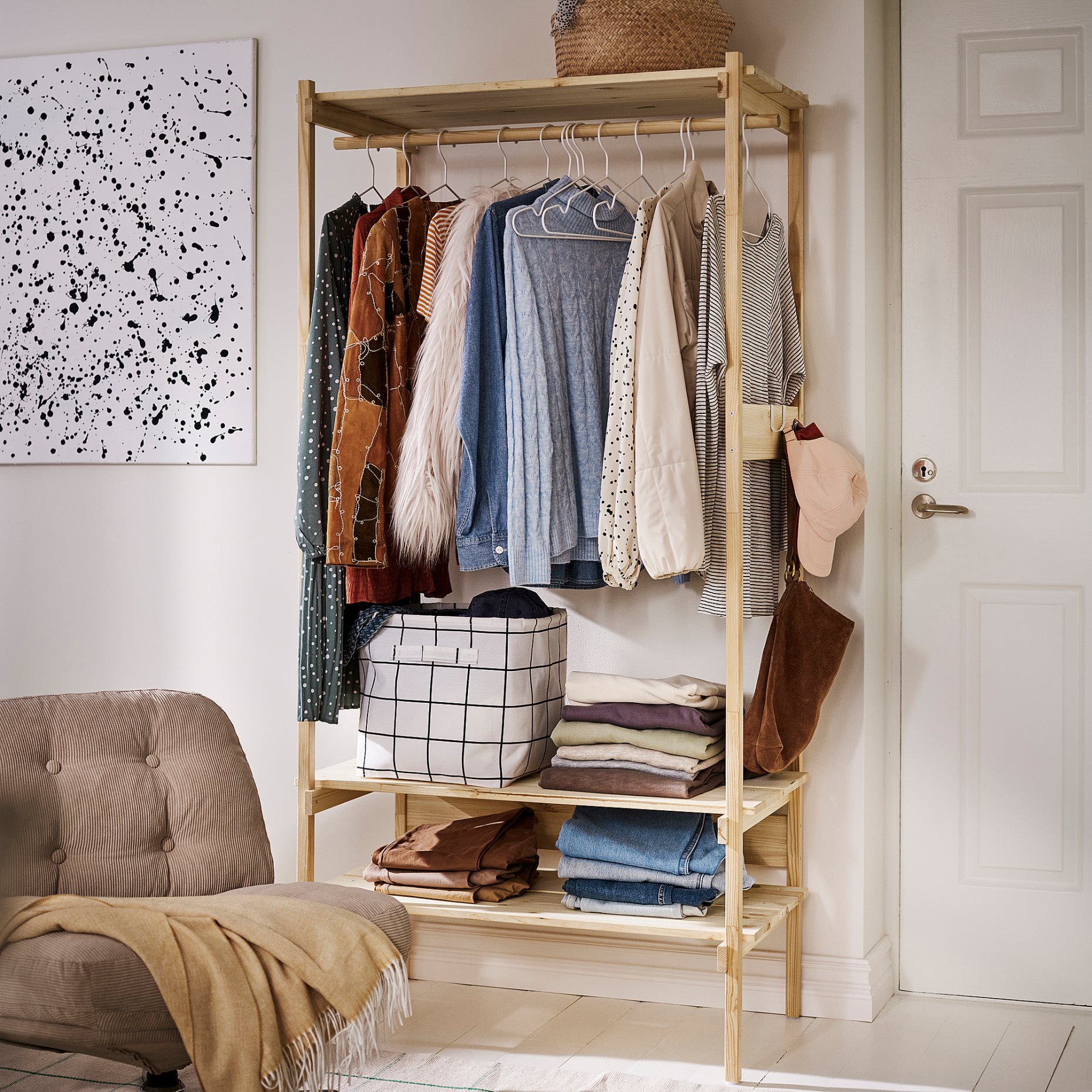 KRONÖREN, open wardrobe, 90x49x181 cm, 406.108.05