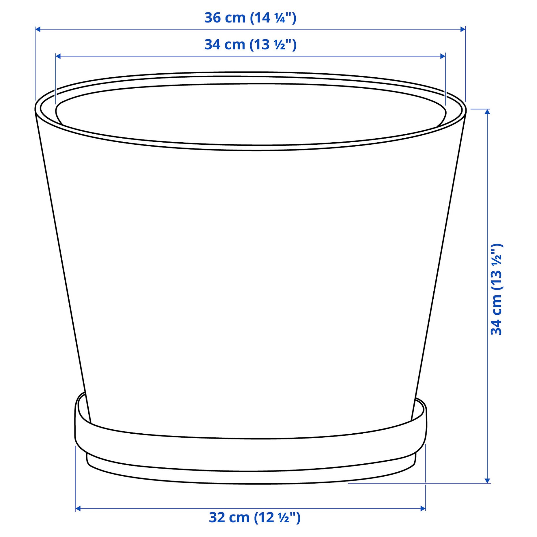 BRUNBÄR, plant pot with saucer/outdoor, 32 cm, 406.120.55