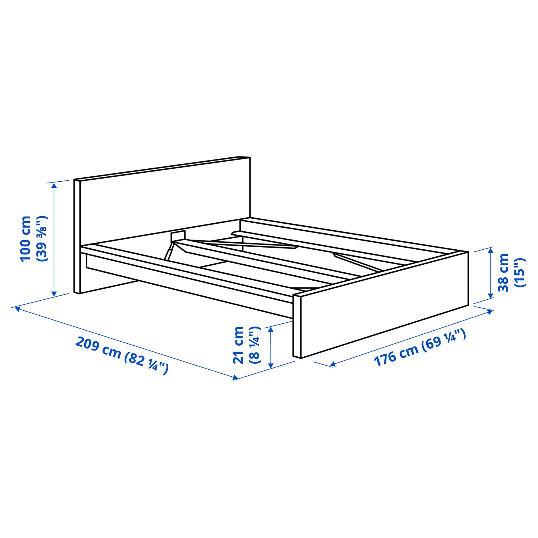 MALM, bed frame/high, 160X200 cm, 490.024.32