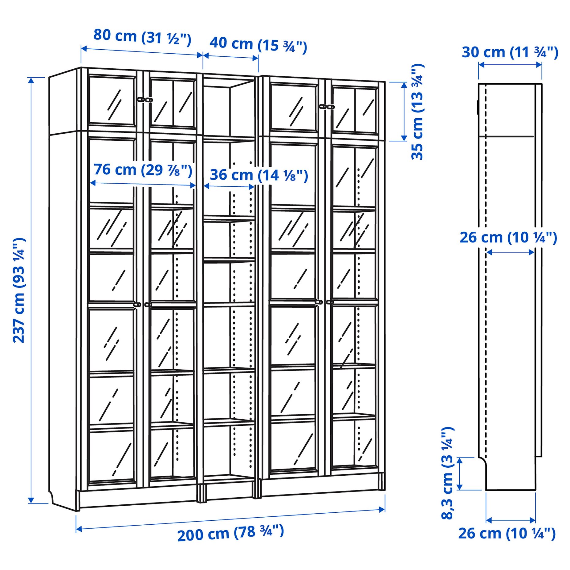 BILLY, bookcase, 490.178.34
