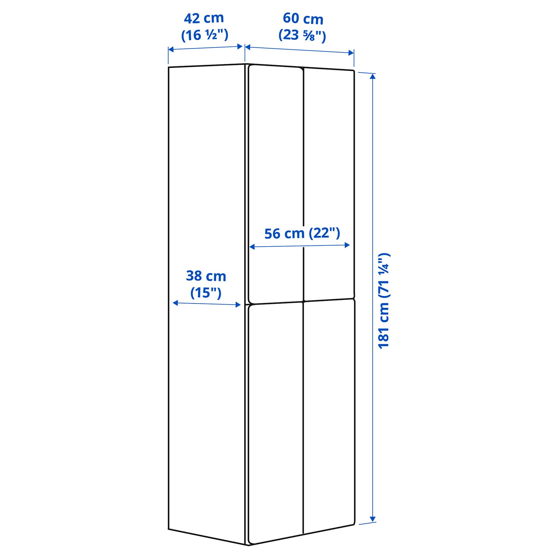SMÅSTAD, wardrobe with 2 clothes rails, 60x42x181 cm, 493.908.75