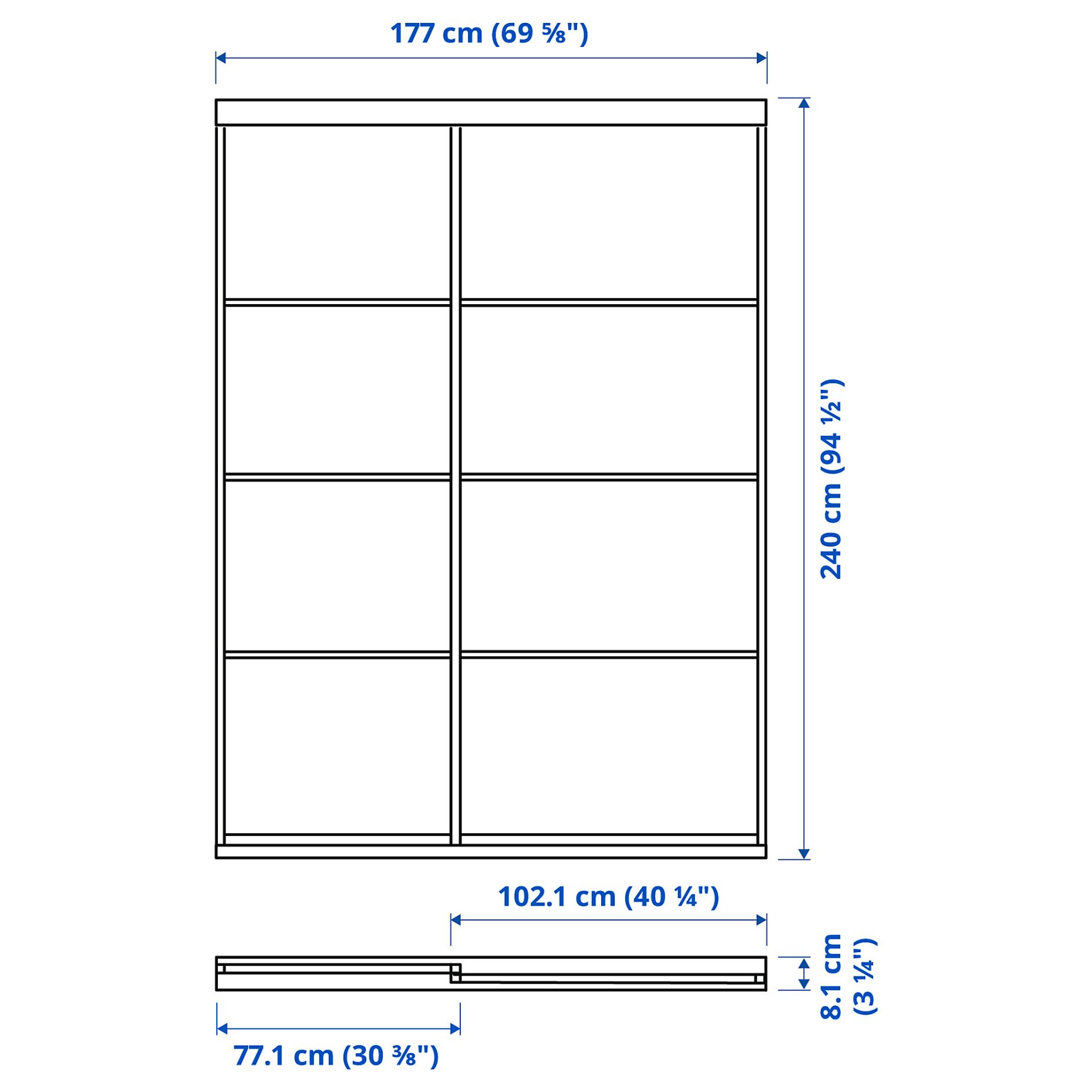 SKYTTA/MEH/AULI, σύνθεση με συρόμενη πόρτα, 177x240 cm, 494.240.45